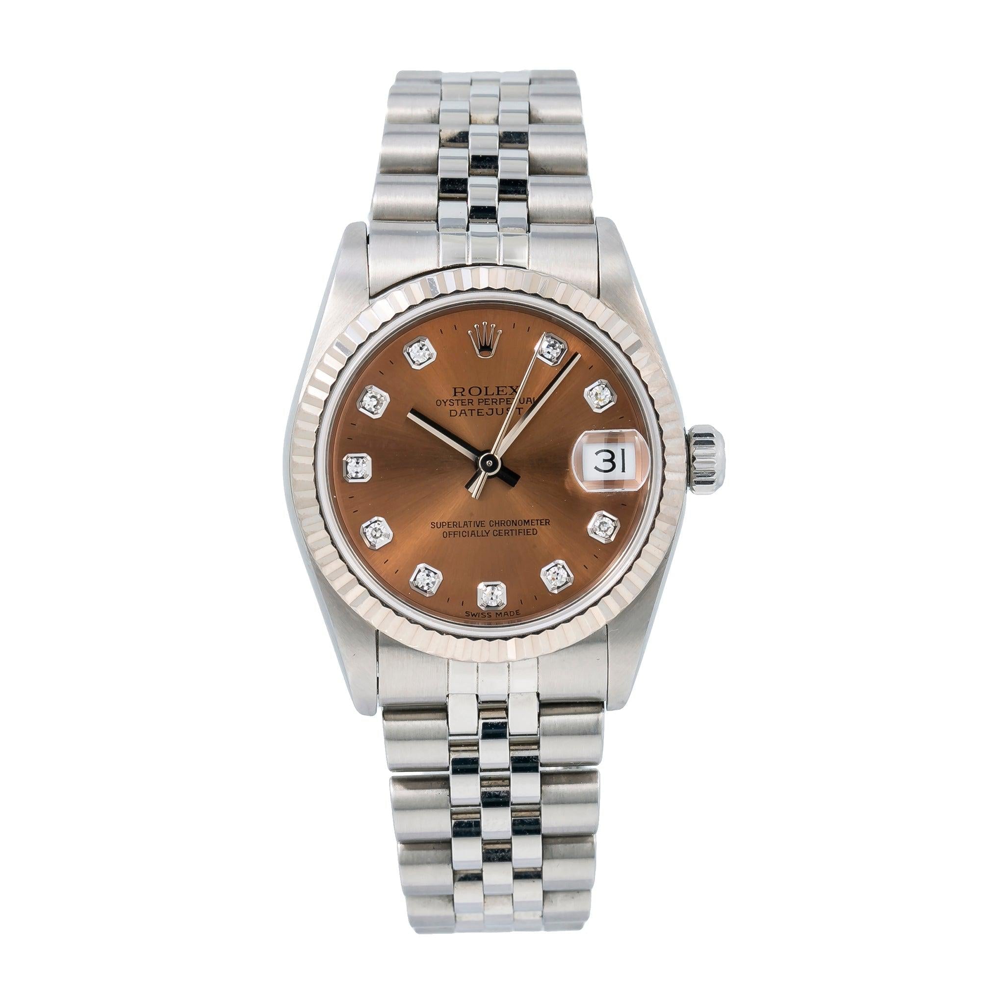 Rolex Lady-Datejust 68274 31MM Brown Diamond Dial With Stainless Steel Jubilee Bracelet