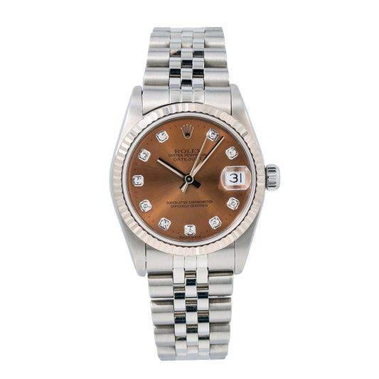 Rolex Lady-Datejust 68274 31MM Brown Diamond Dial With Stainless Steel Jubilee Bracelet
