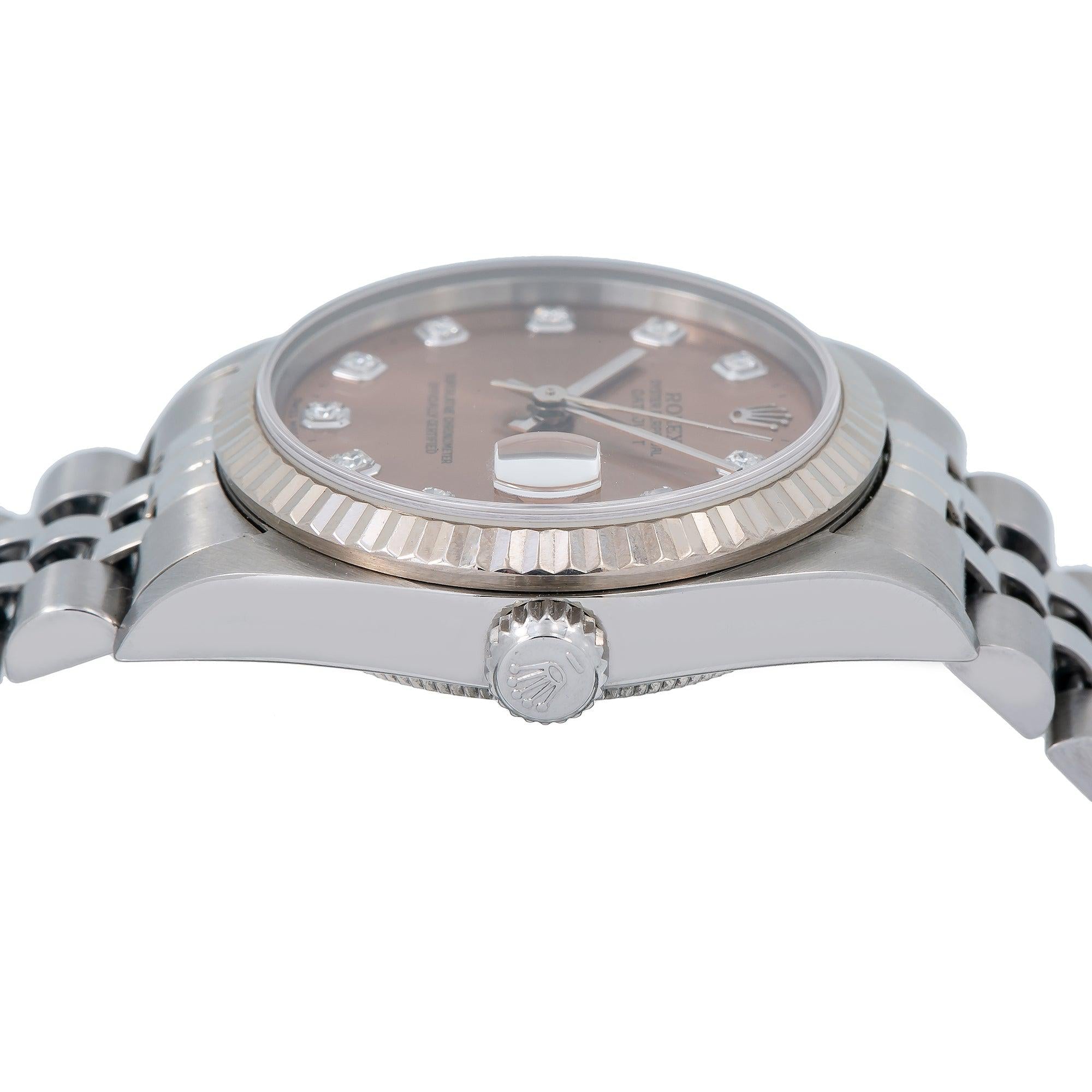 Rolex Lady-Datejust 68274 31MM Brown Diamond Dial With Stainless Steel Jubilee Bracelet