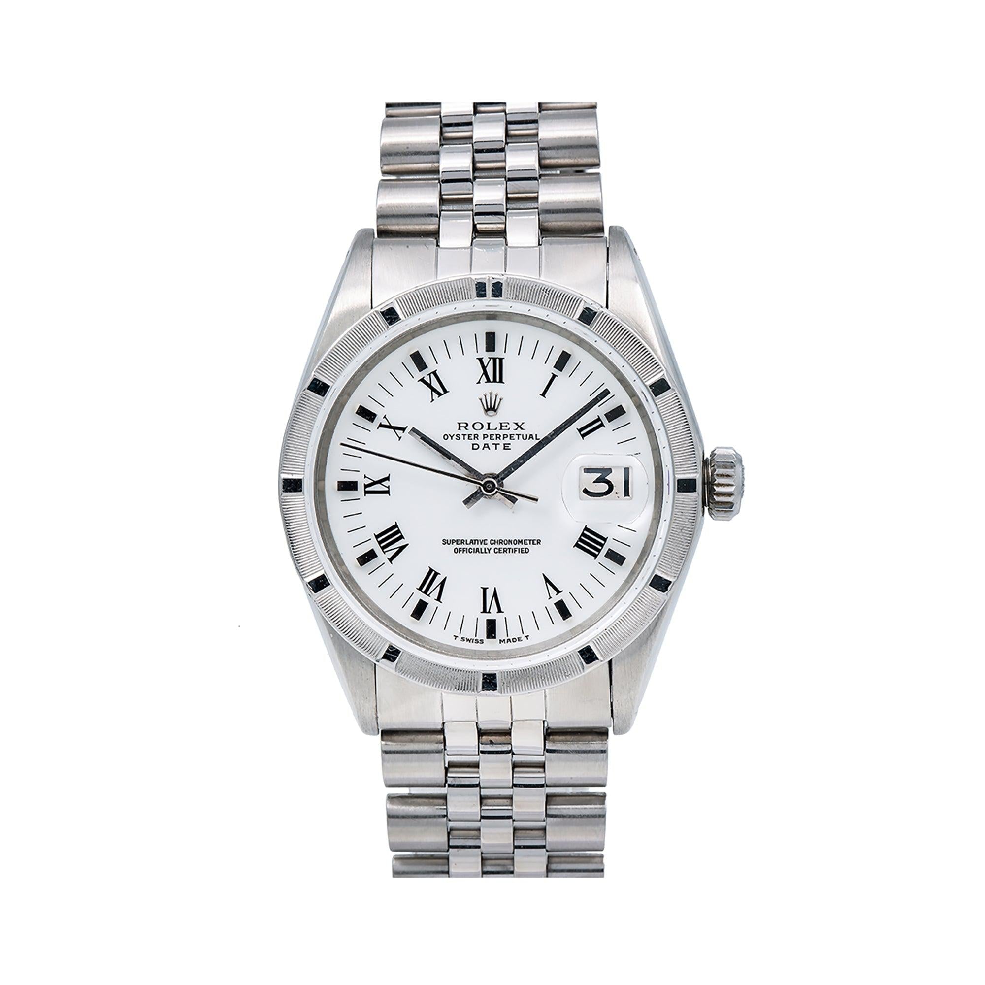 Rolex Oyster Perpetual Date 1500 34MM White Dial With Stainless Steel Jubilee Bracelet