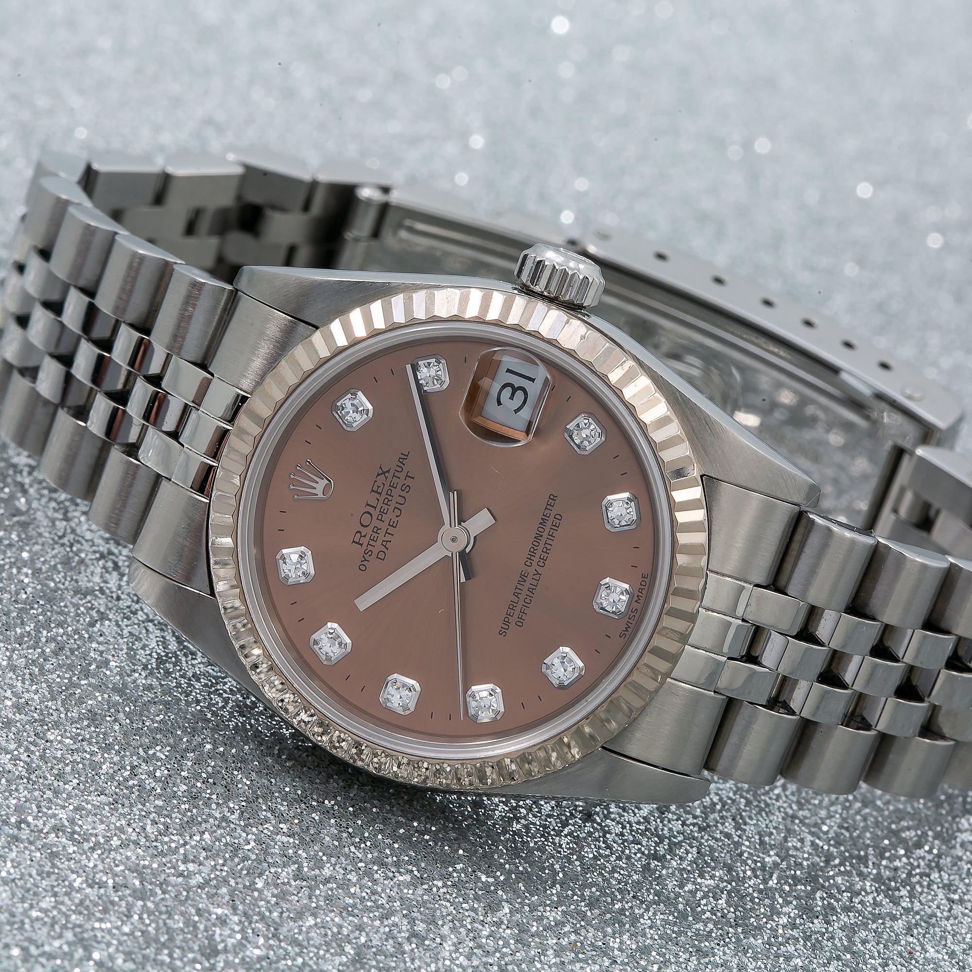 Rolex Lady-Datejust 68274 31MM Brown Diamond Dial With Stainless Steel Jubilee Bracelet