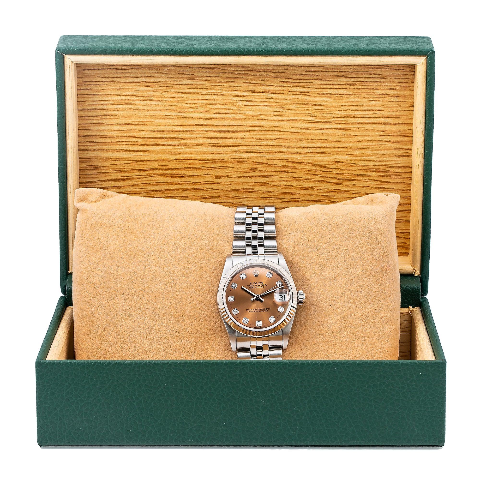 Rolex Lady-Datejust 68274 31MM Brown Diamond Dial With Stainless Steel Jubilee Bracelet