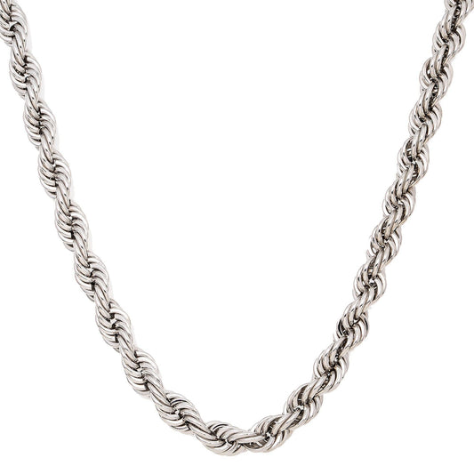 10K WHITE GOLD 7MM MILLENNIUM ROPE CHAIN