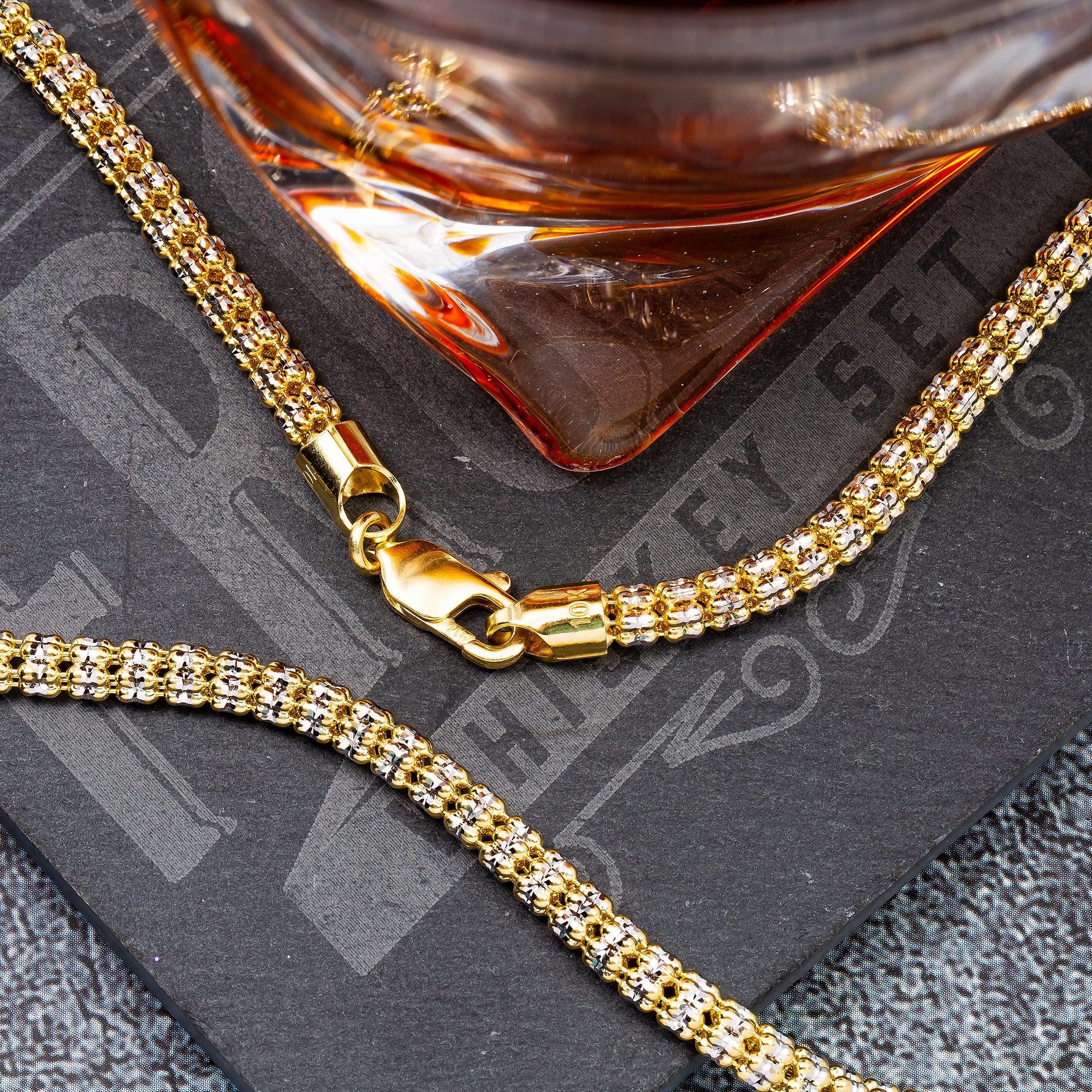 10K Yellow Gold 4mm Ice Chain Available In Sizes 18"-26"
