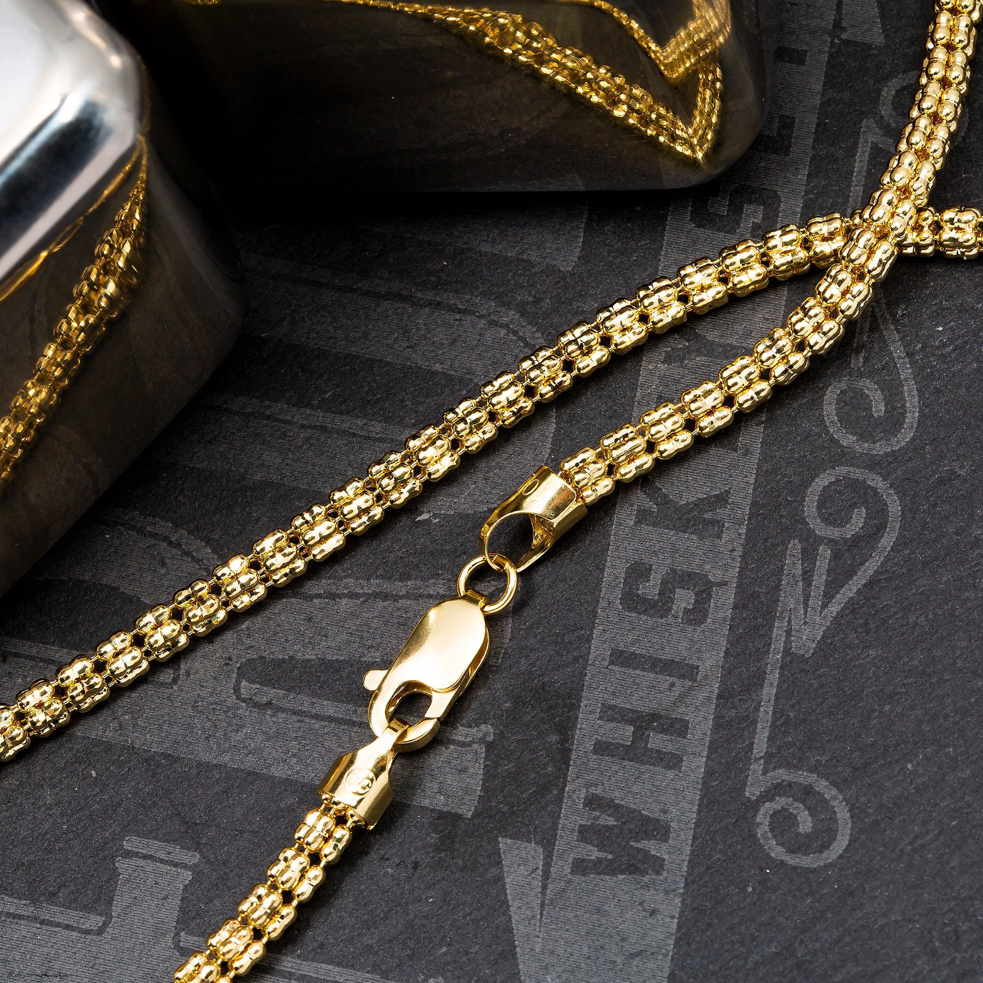 10K Yellow Gold 3.78mm Ice Chain Available In Sizes 18"-26"