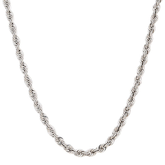 10K WHITE GOLD 5MM HOLLOW ROPE CHAIN