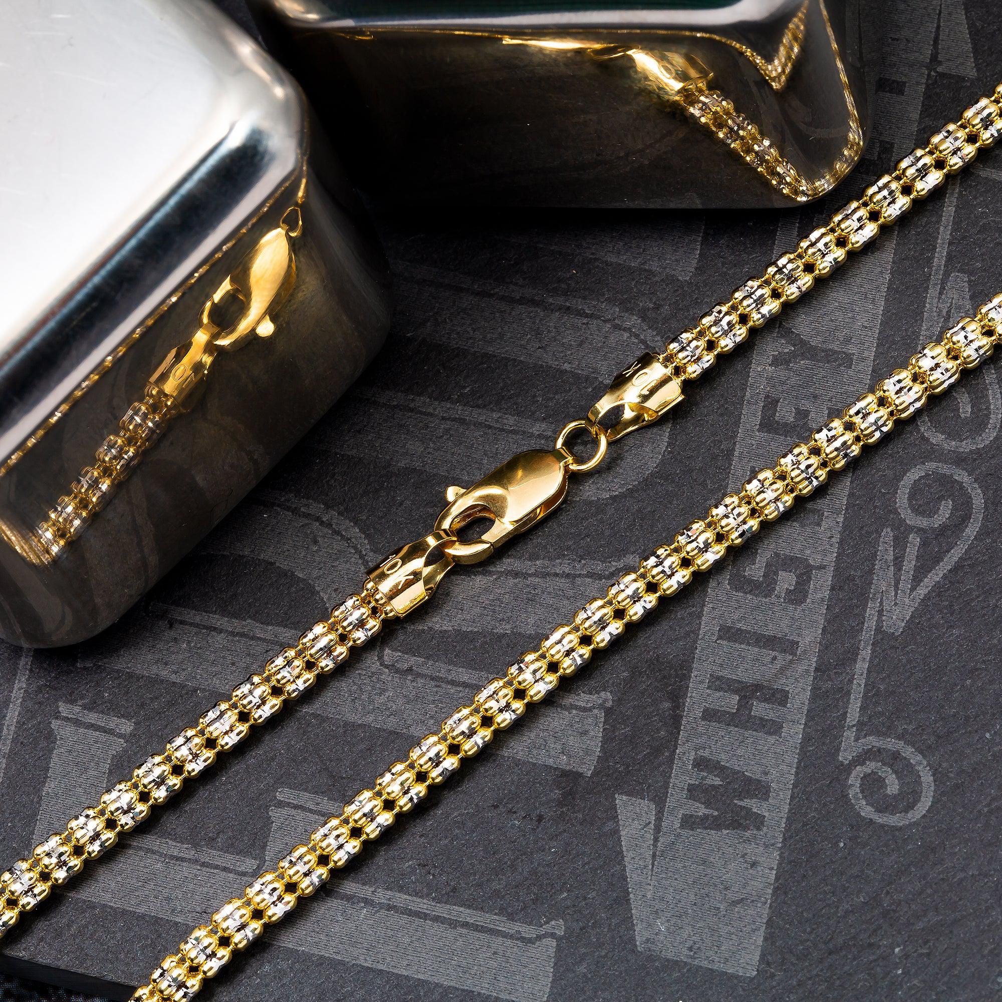 10K Yellow Gold  3.16mm Ice Chain Available In Sizes 18"-26"