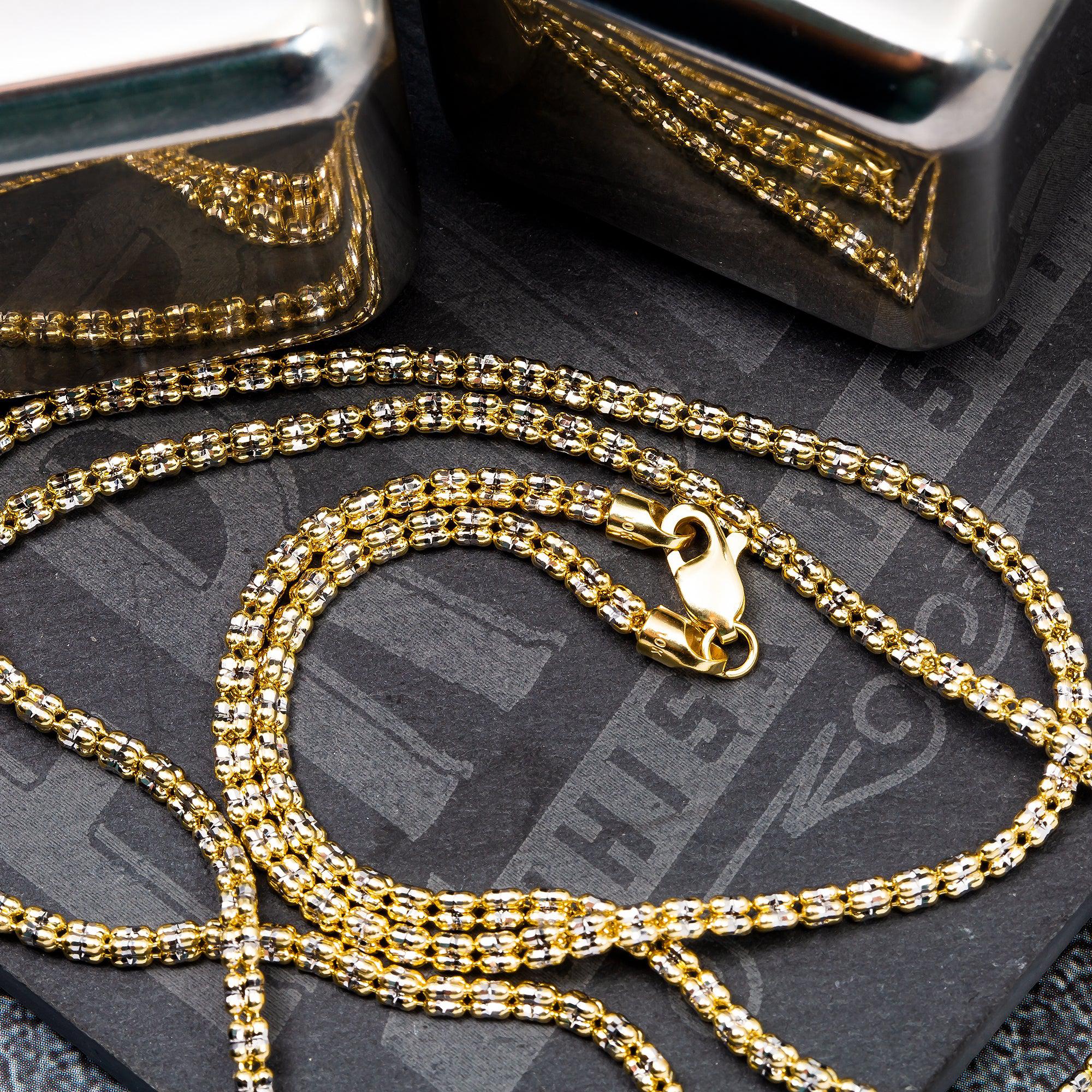 10K Yellow Gold 2.38mm Ice Chain Available In Sizes 18"-26"