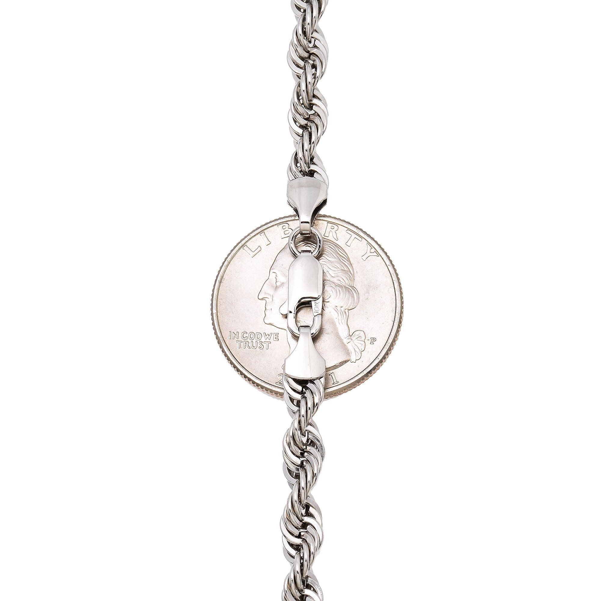 10K WHITE GOLD 5MM HOLLOW ROPE CHAIN