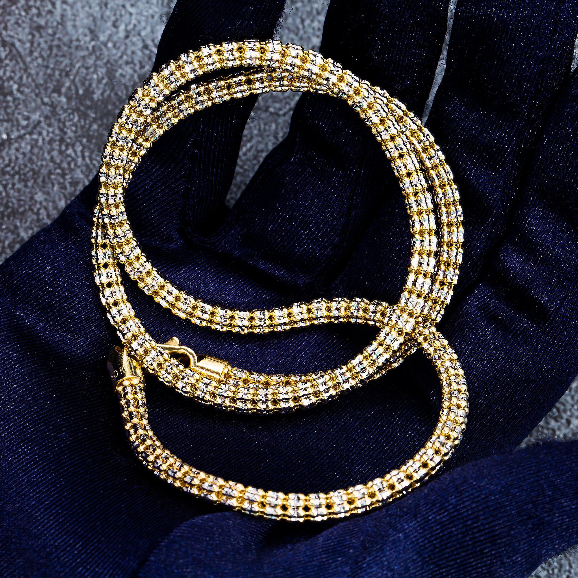 10K Yellow Gold 4mm Ice Chain Available In Sizes 18"-26"