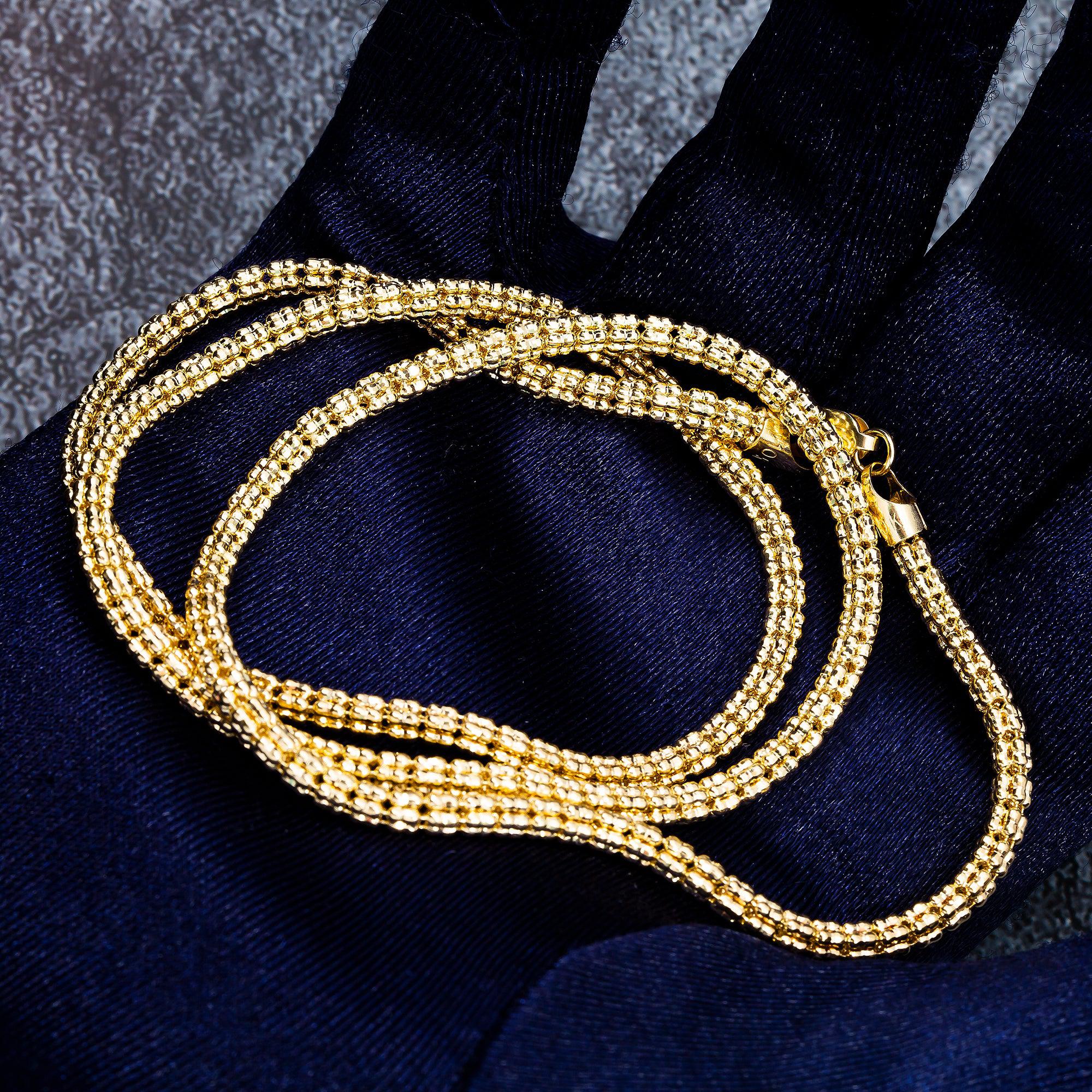 10K Yellow Gold 3.78mm Ice Chain Available In Sizes 18"-26"
