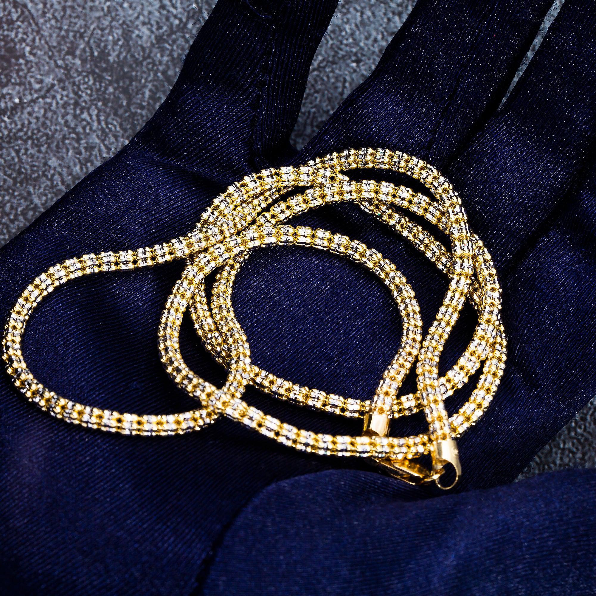 10K Yellow Gold  3.16mm Ice Chain Available In Sizes 18"-26"