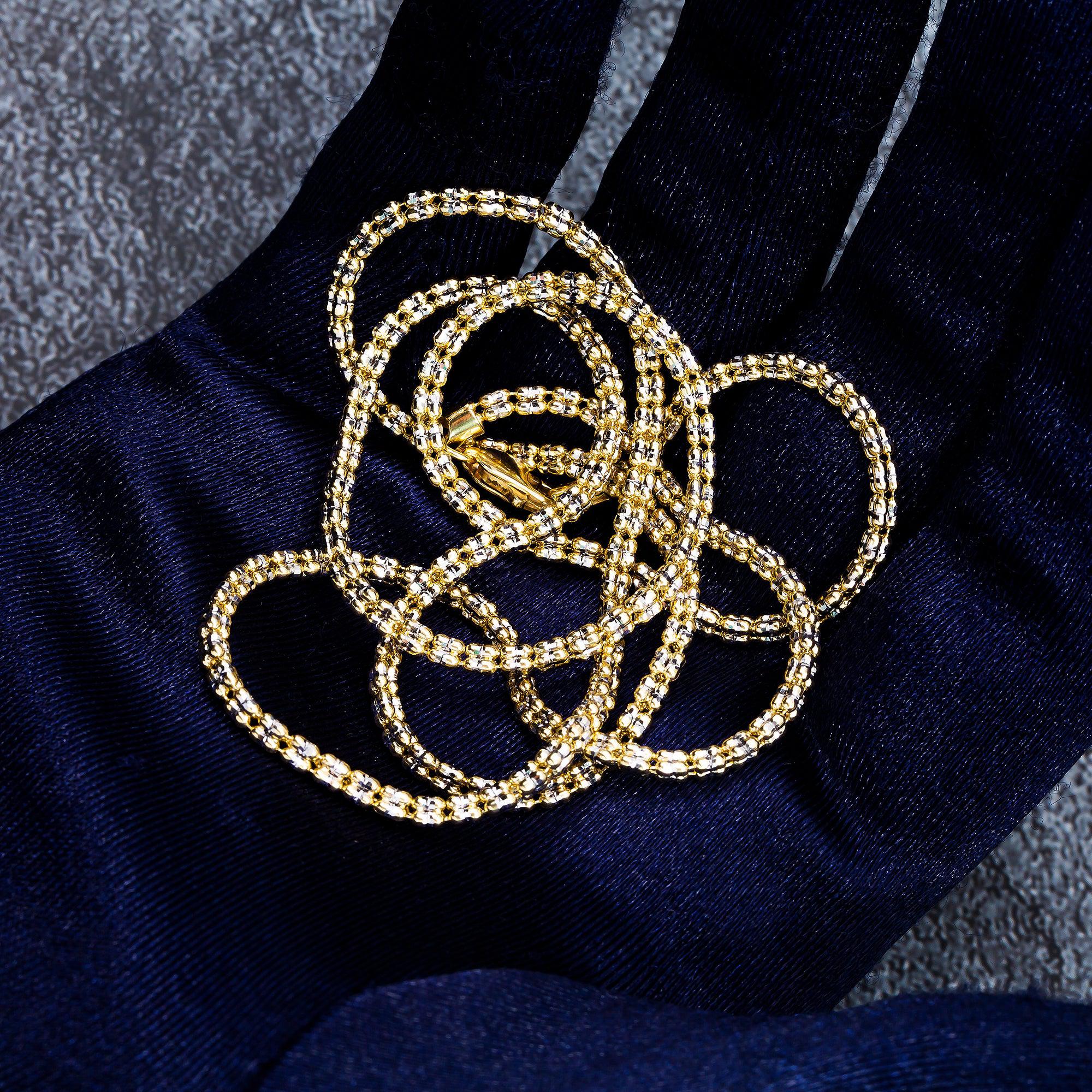 10K Yellow Gold 2.38mm Ice Chain Available In Sizes 18"-26"