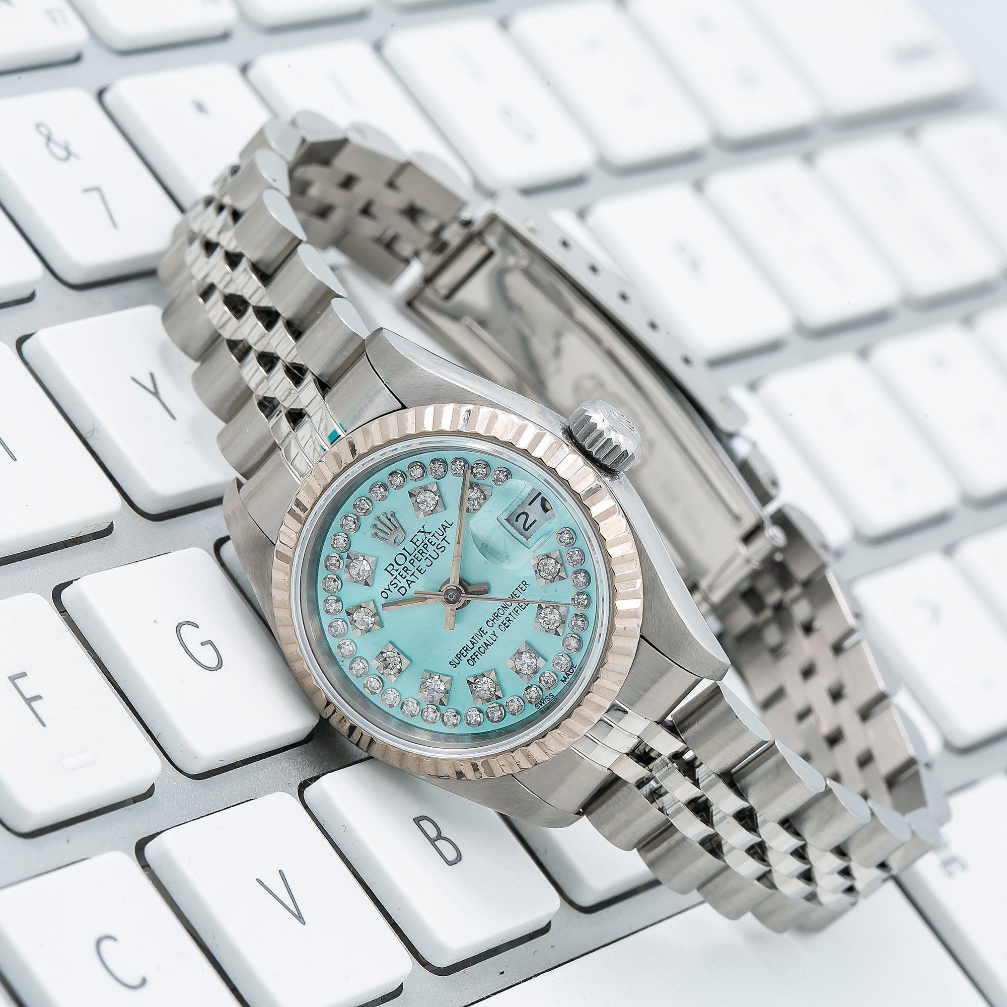 Rolex Lady-Datejust 26MM Blue Diamond Dial With Stainless Steel Bracelet