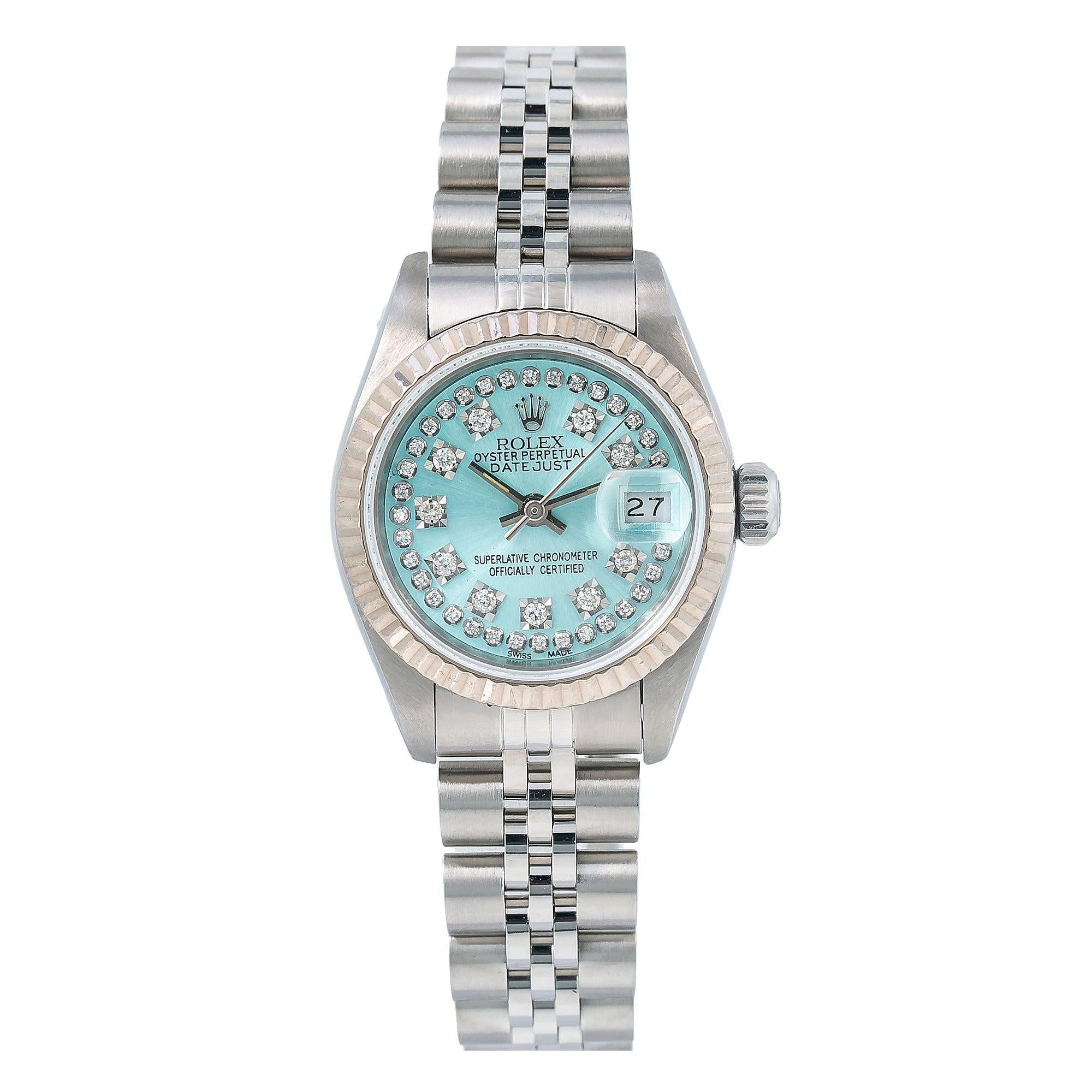 Rolex Lady-Datejust 26MM Blue Diamond Dial With Stainless Steel Bracelet