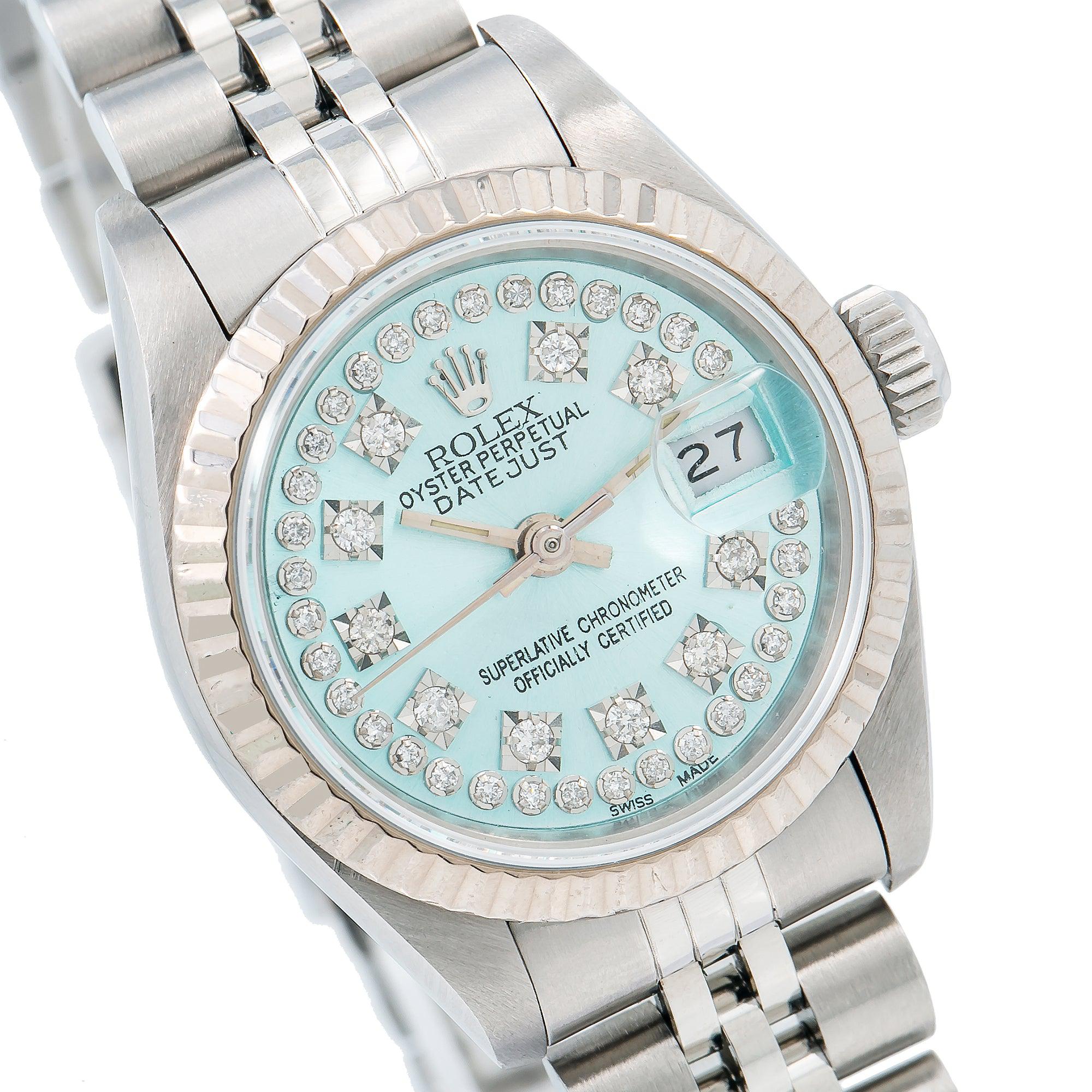 Rolex Lady-Datejust 26MM Blue Diamond Dial With Stainless Steel Bracelet