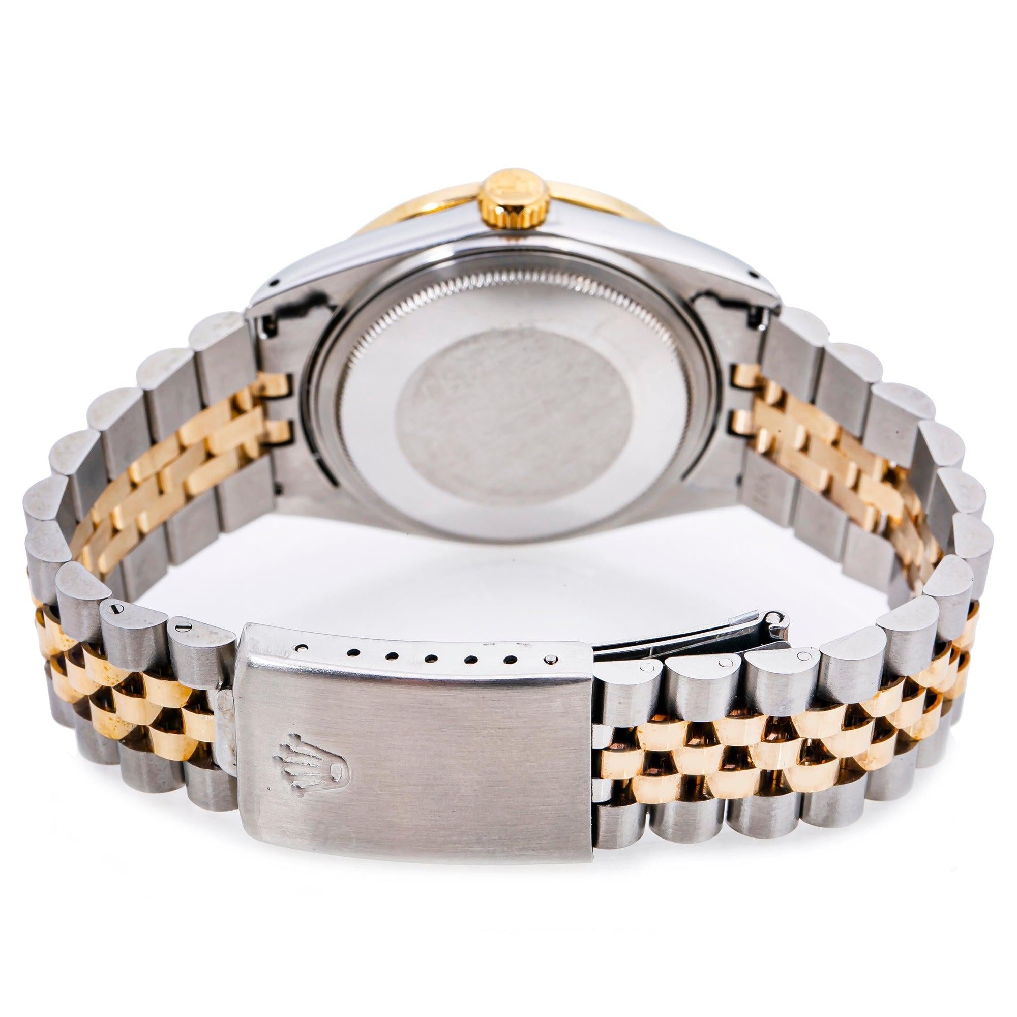 Rolex Datejust 16013 36MM Red Diamond Dial With Two Tone Bracelet