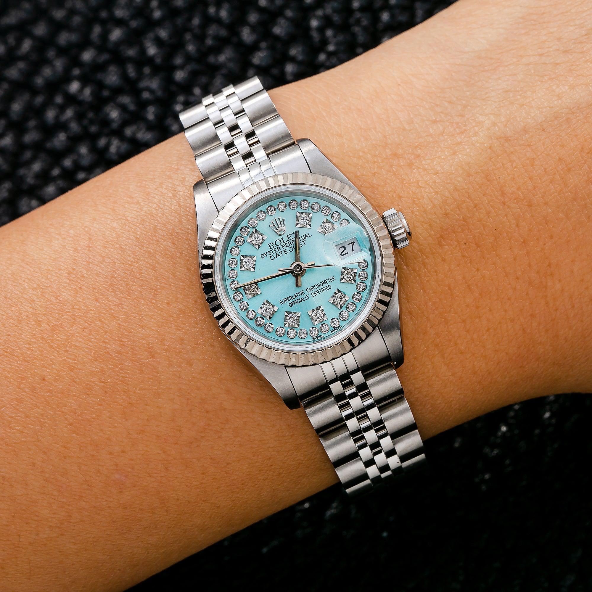 Rolex Lady-Datejust 26MM Blue Diamond Dial With Stainless Steel Bracelet