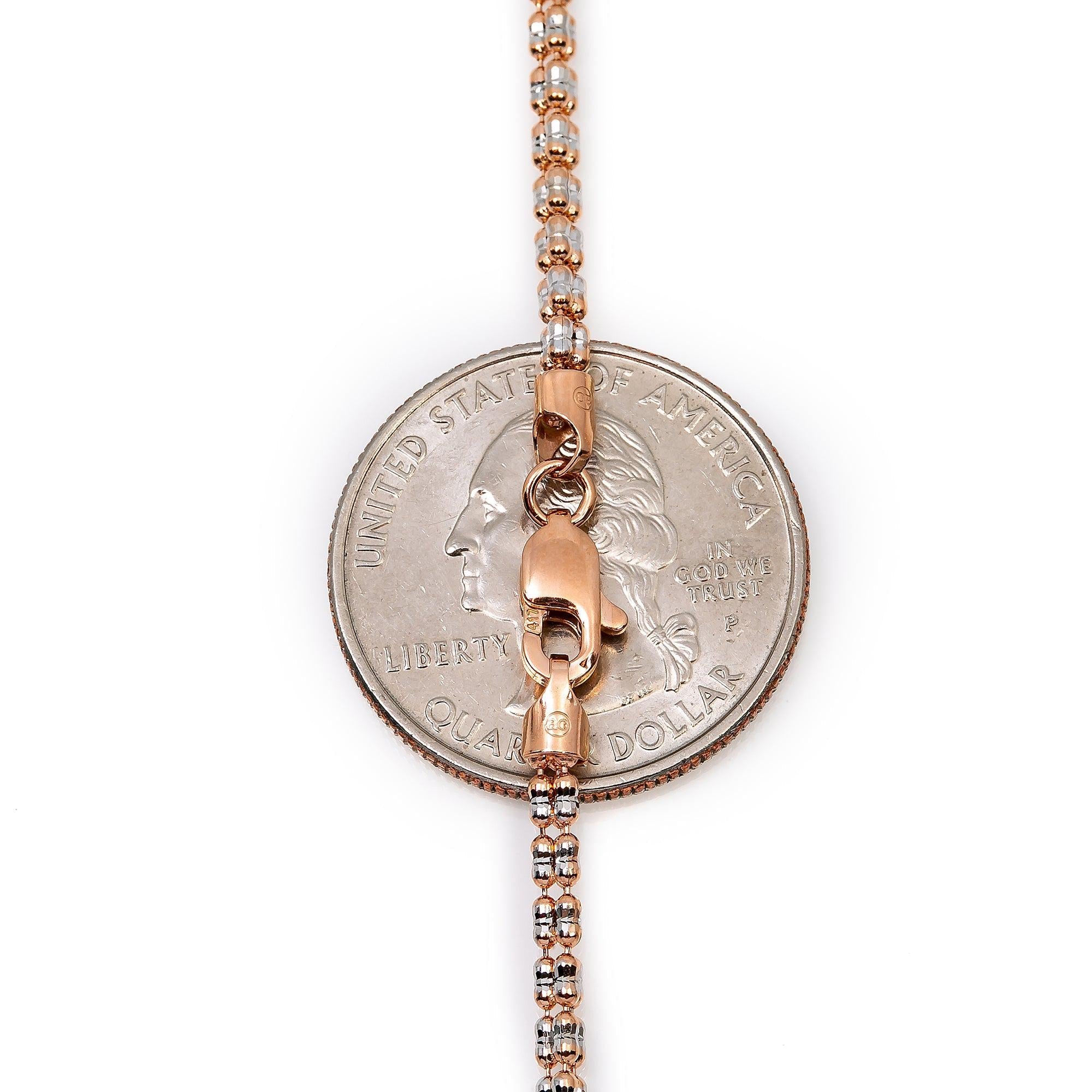 10K Rose Gold 2.5mm Ice Chain Available In Sizes 18"-26"