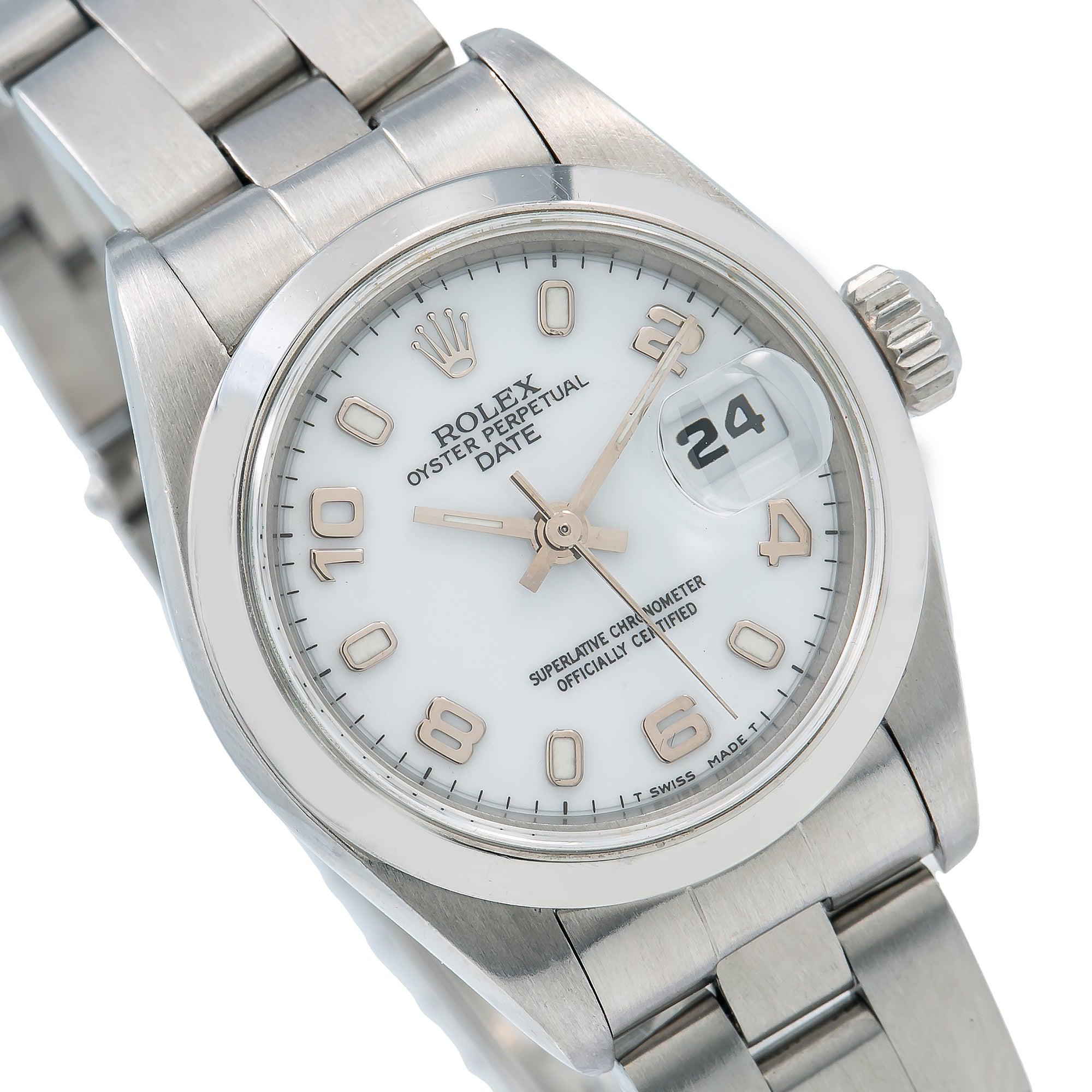 Rolex Oyster Perpetual Lady Date 69160 26MM White Dial With Stainless Steel Oyster Bracelet