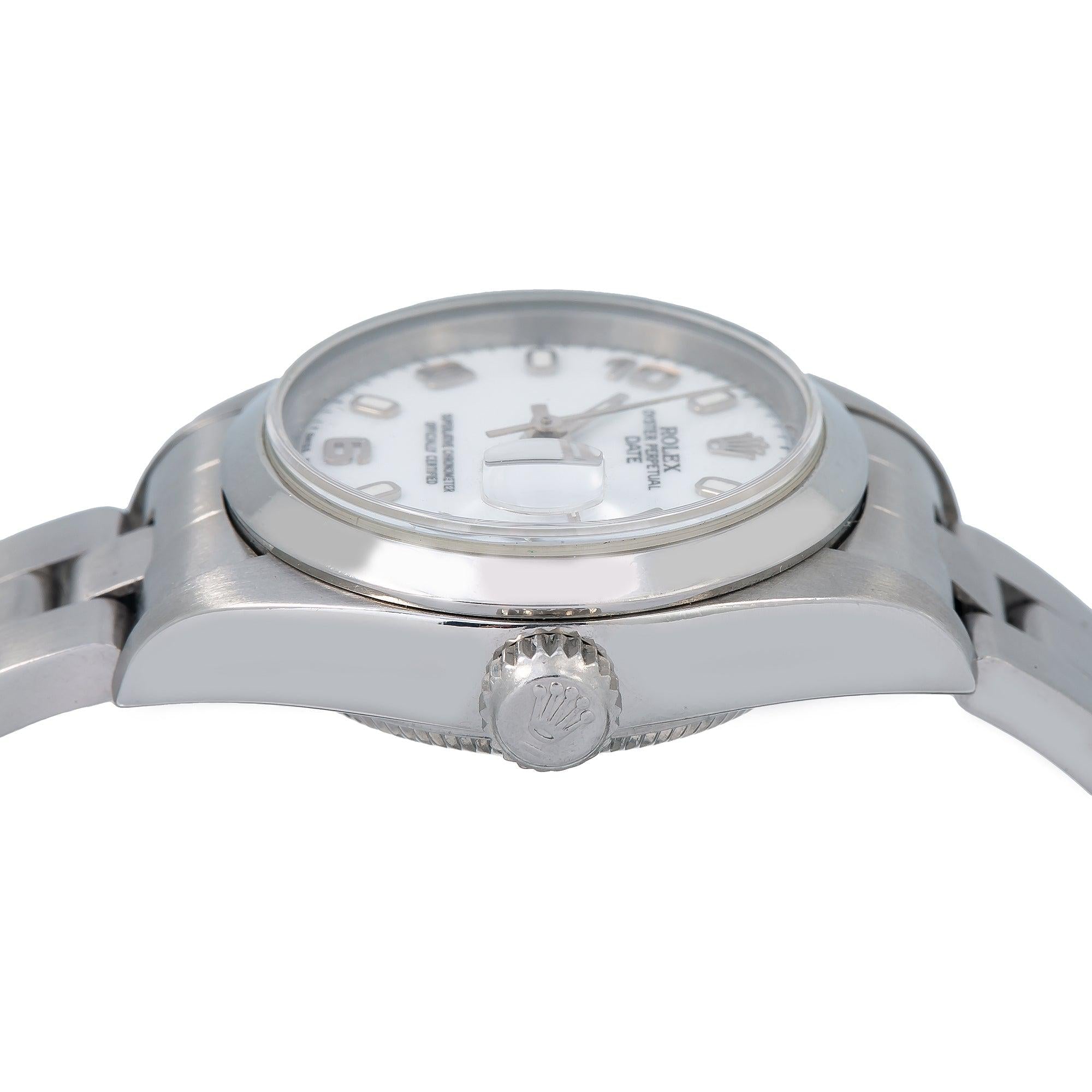 Rolex Oyster Perpetual Lady Date 69160 26MM White Dial With Stainless Steel Oyster Bracelet