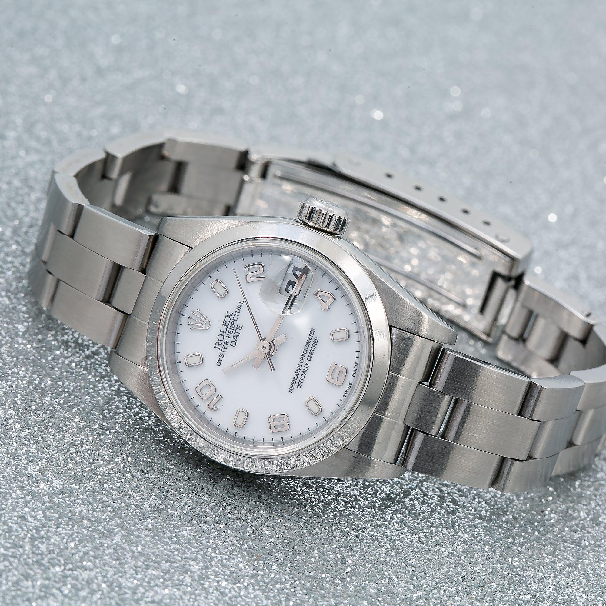 Rolex Oyster Perpetual Lady Date 69160 26MM White Dial With Stainless Steel Oyster Bracelet