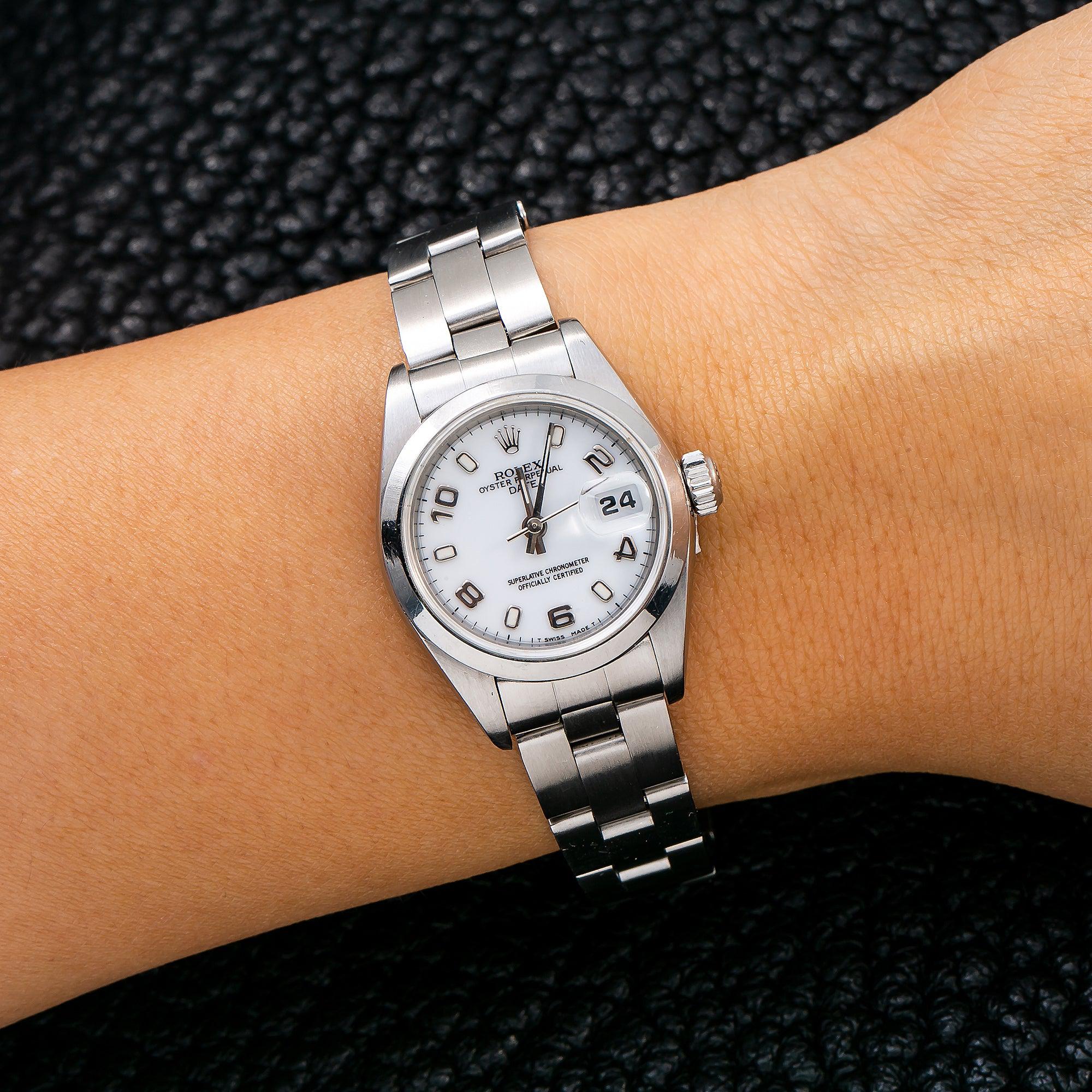 Rolex Oyster Perpetual Lady Date 69160 26MM White Dial With Stainless Steel Oyster Bracelet