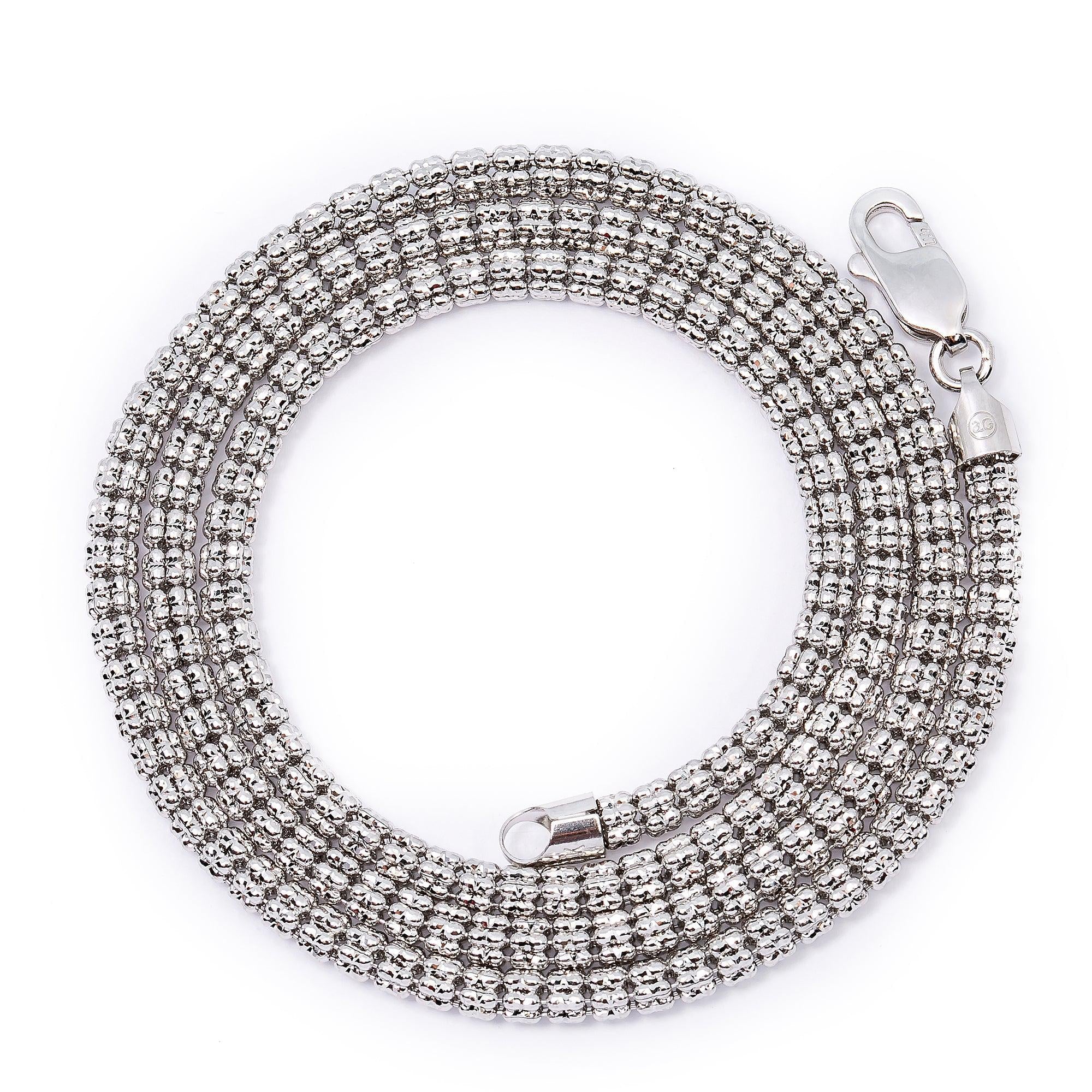 10K WHITE GOLD 3.43MM ICE CHAIN