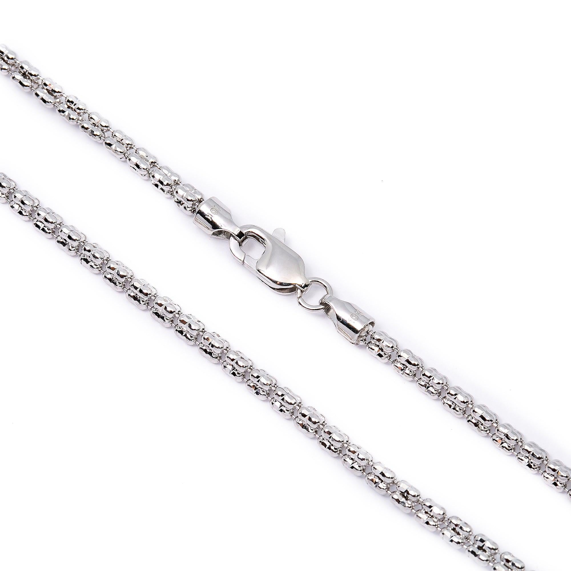 10K White Gold Ice Chain 2.33mm Available In Sizes 18"-26"