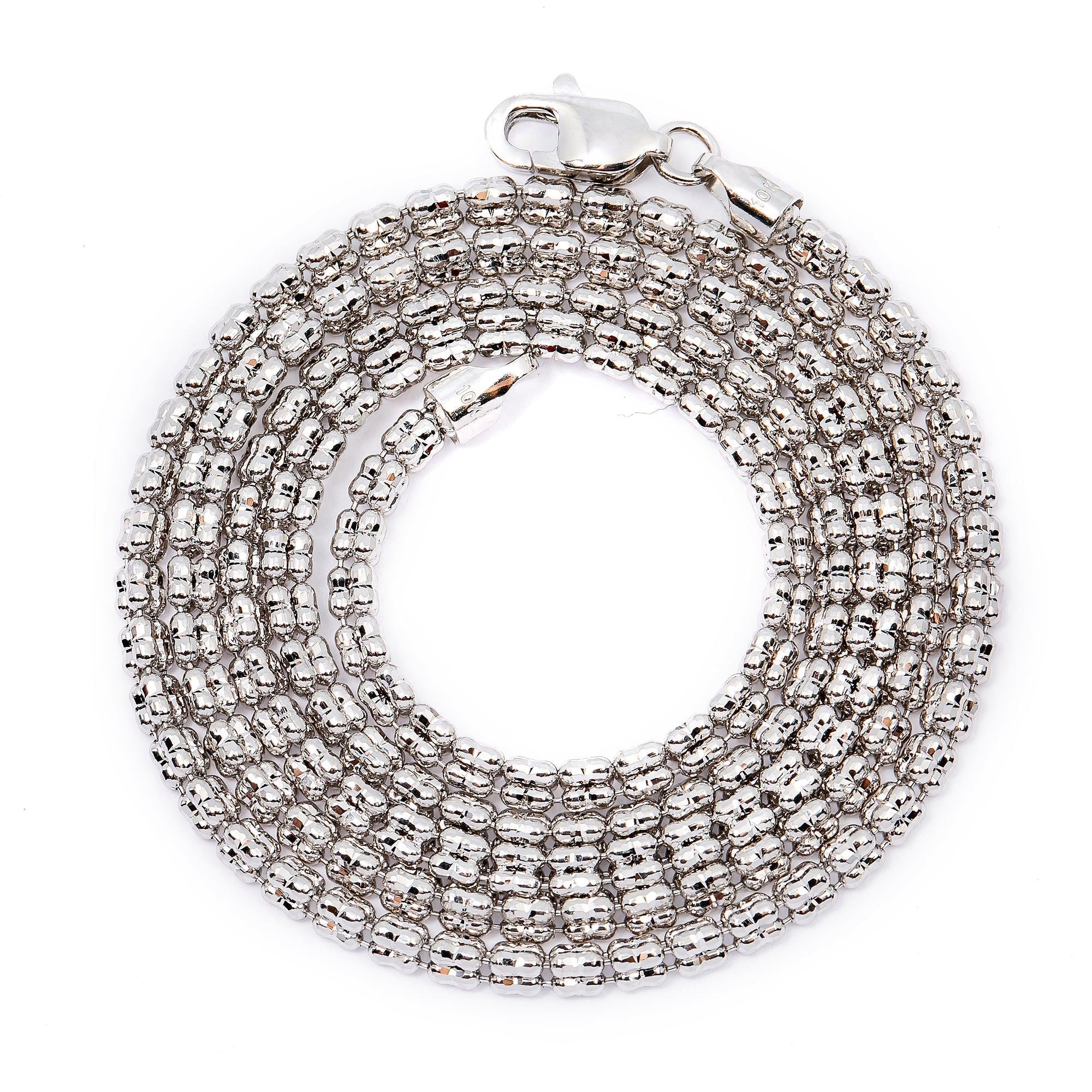 10K White Gold Ice Chain 2.33mm Available In Sizes 18"-26"