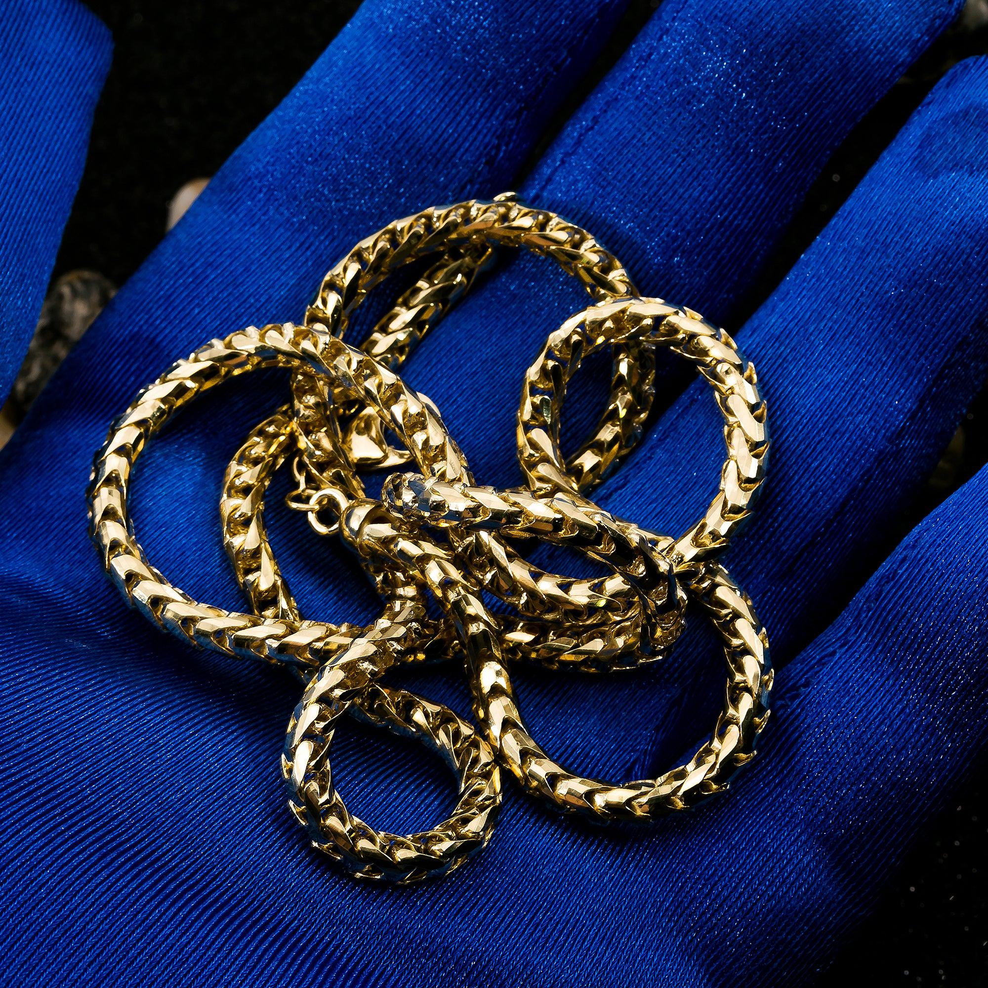 10k Yellow Gold 5mm Millennium Franco Chain Available In Sizes 18"-26"