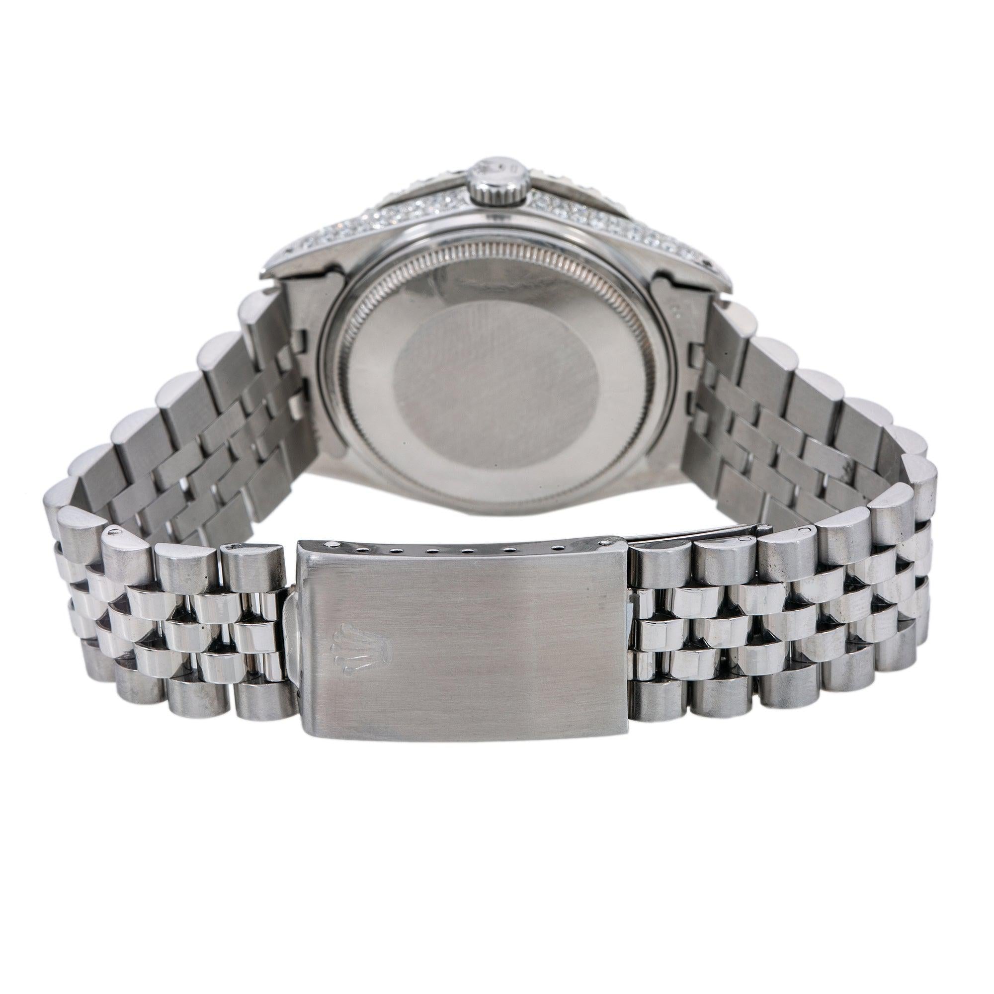 Rolex Datejust Diamond Watch, 16014 36mm, Grey Diamond Dial With 3.5 CT Diamonds