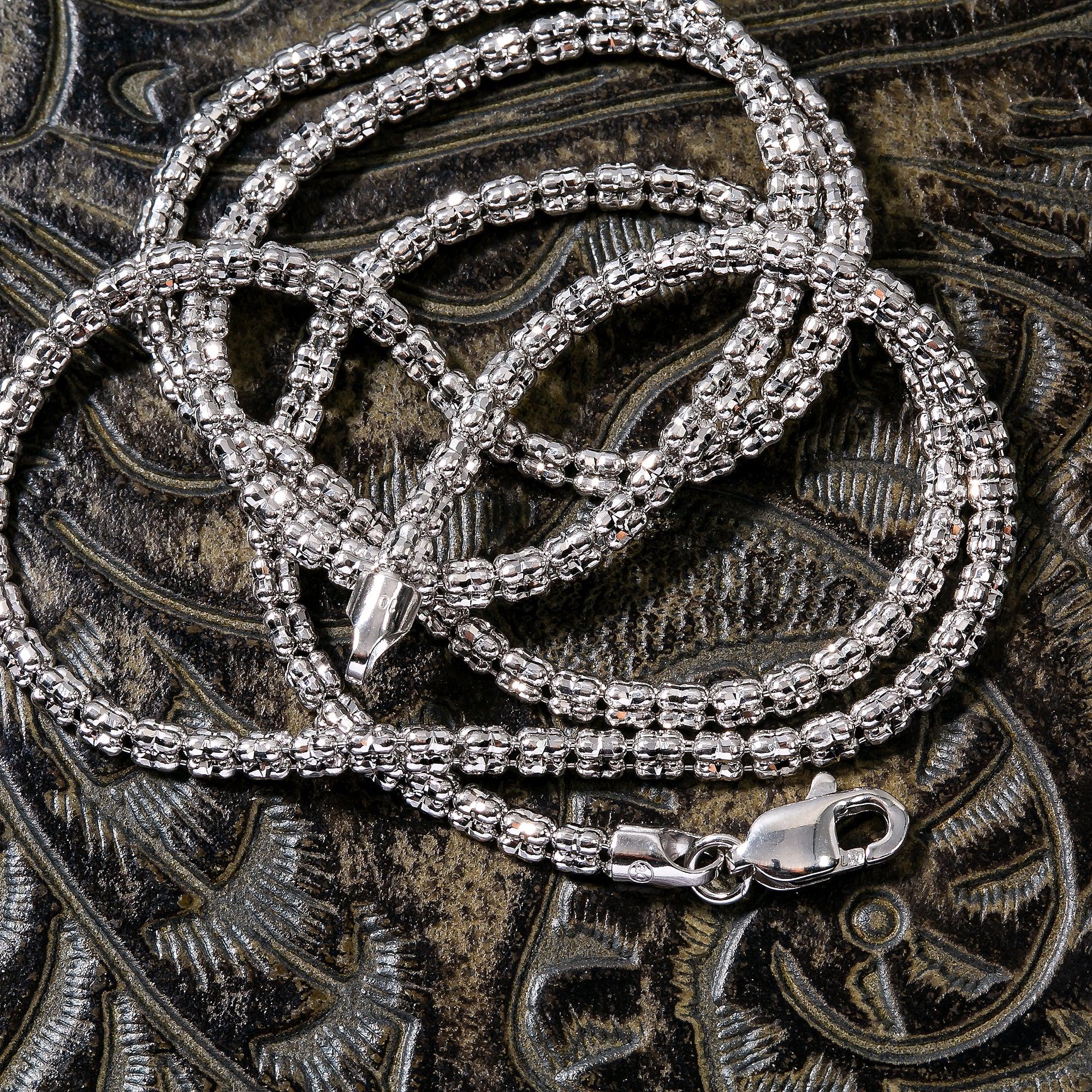 10K White Gold Ice Chain 2.33mm Available In Sizes 18"-26"