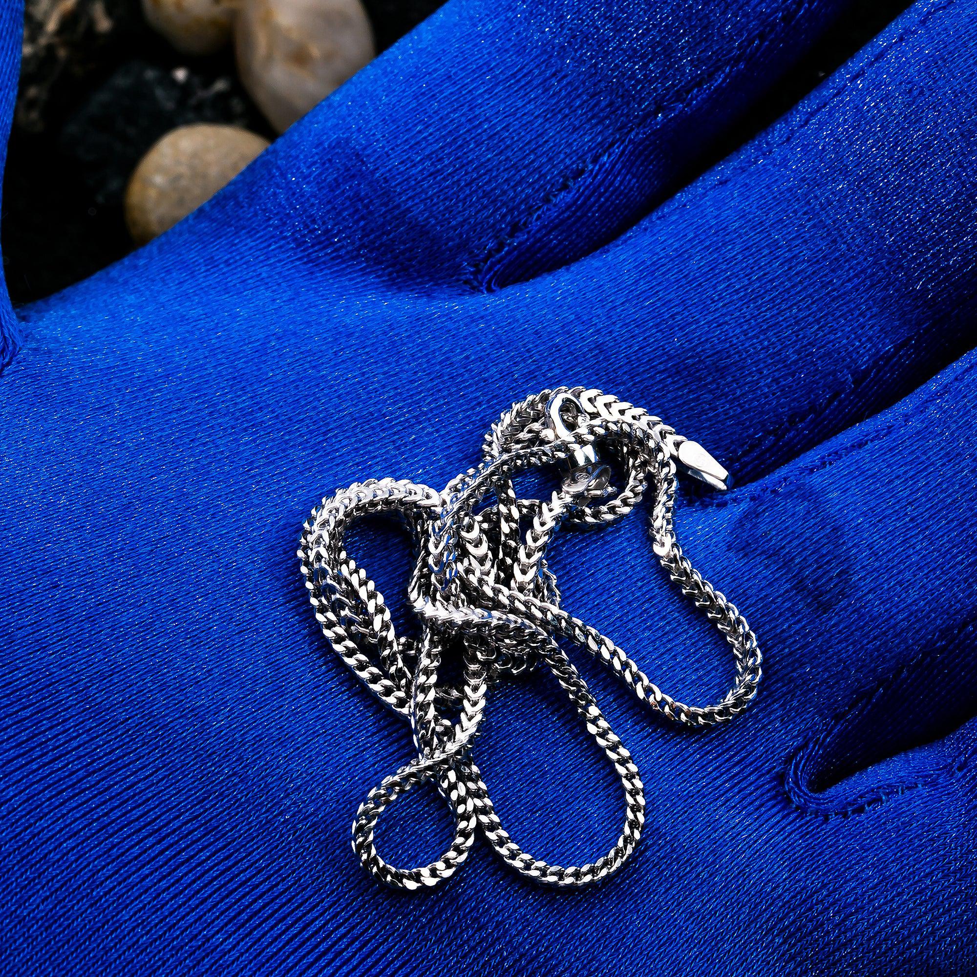 10k White Gold 2mm Hollow franco Chain Available In Sizes 18"-26"