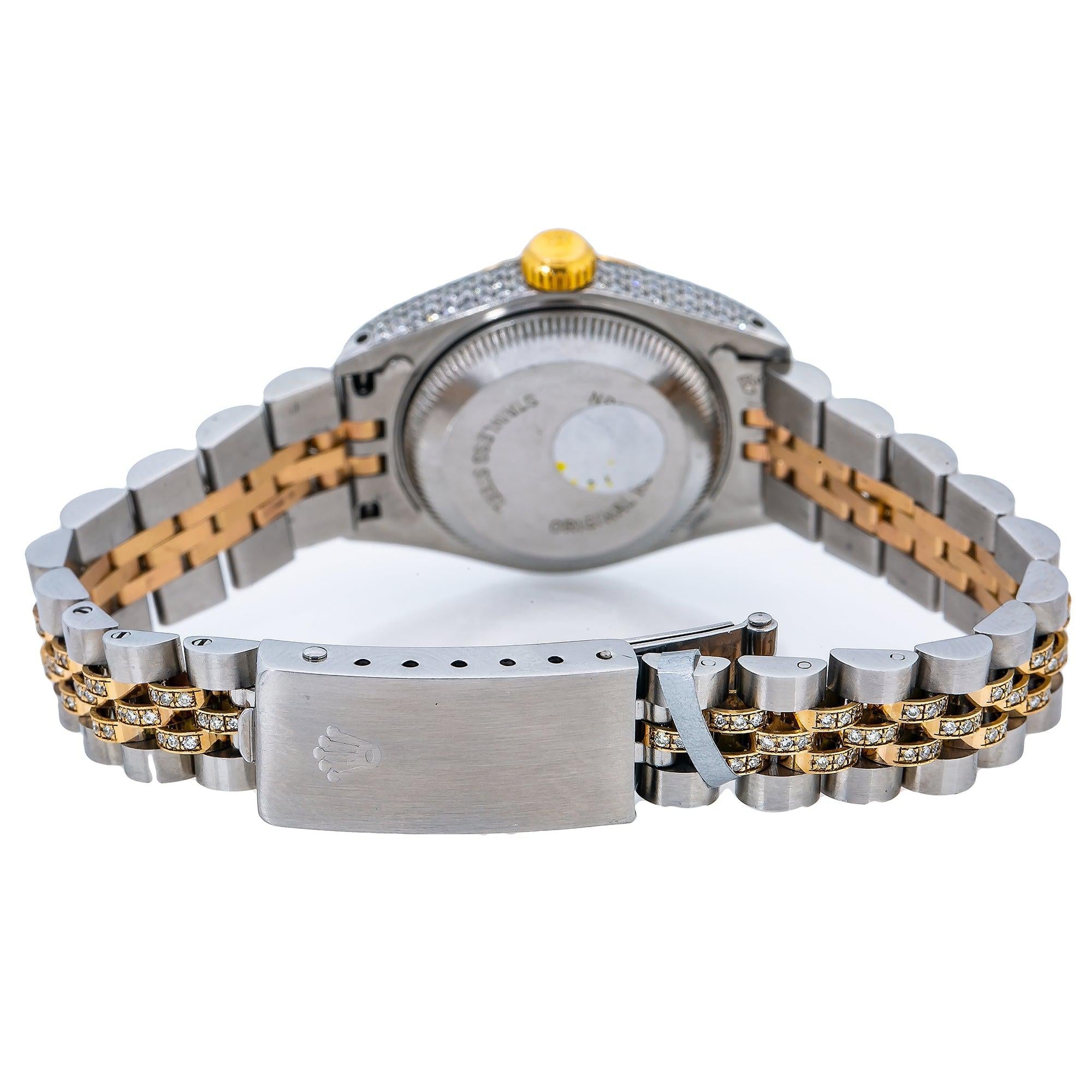 Rolex Lady-Datejust 69173 26MM Blue Diamond Dial With Two Tone Jubilee Bracelet