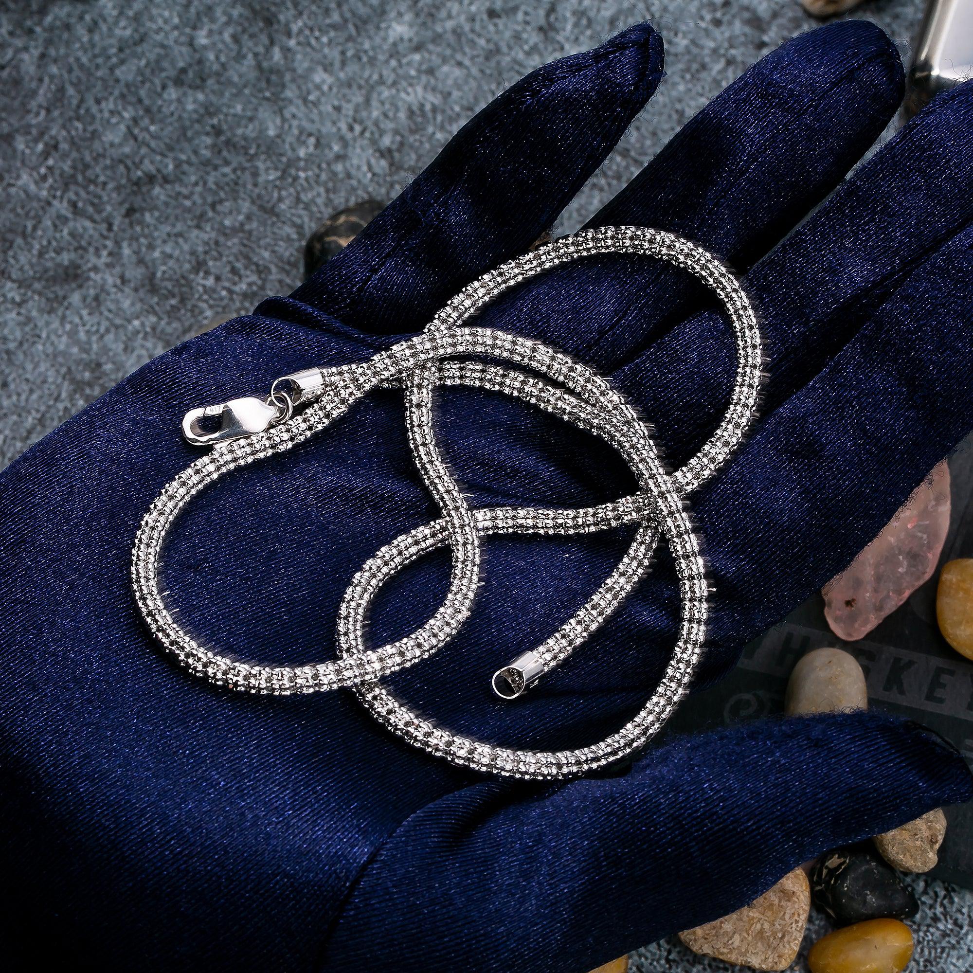 10K WHITE GOLD 3.43MM ICE CHAIN