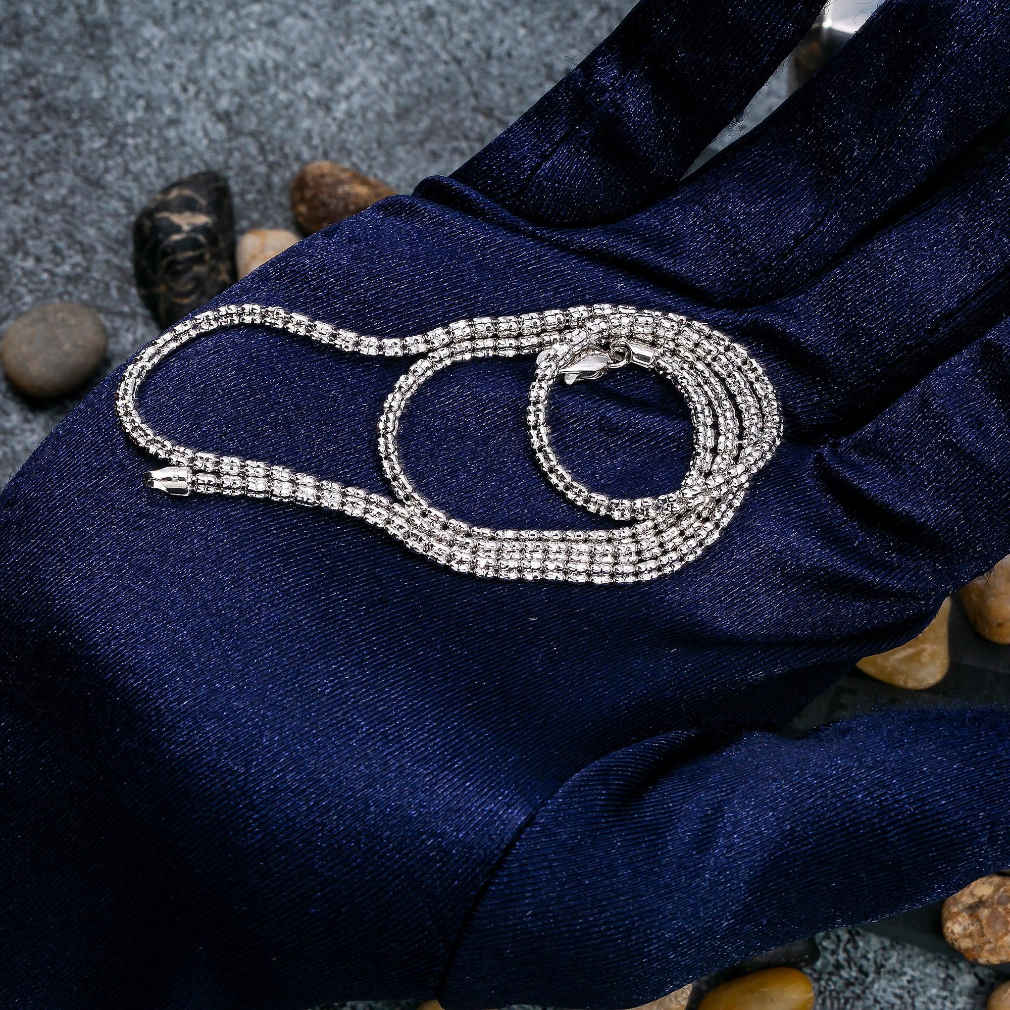 10K White Gold Ice Chain 2.33mm Available In Sizes 18"-26"