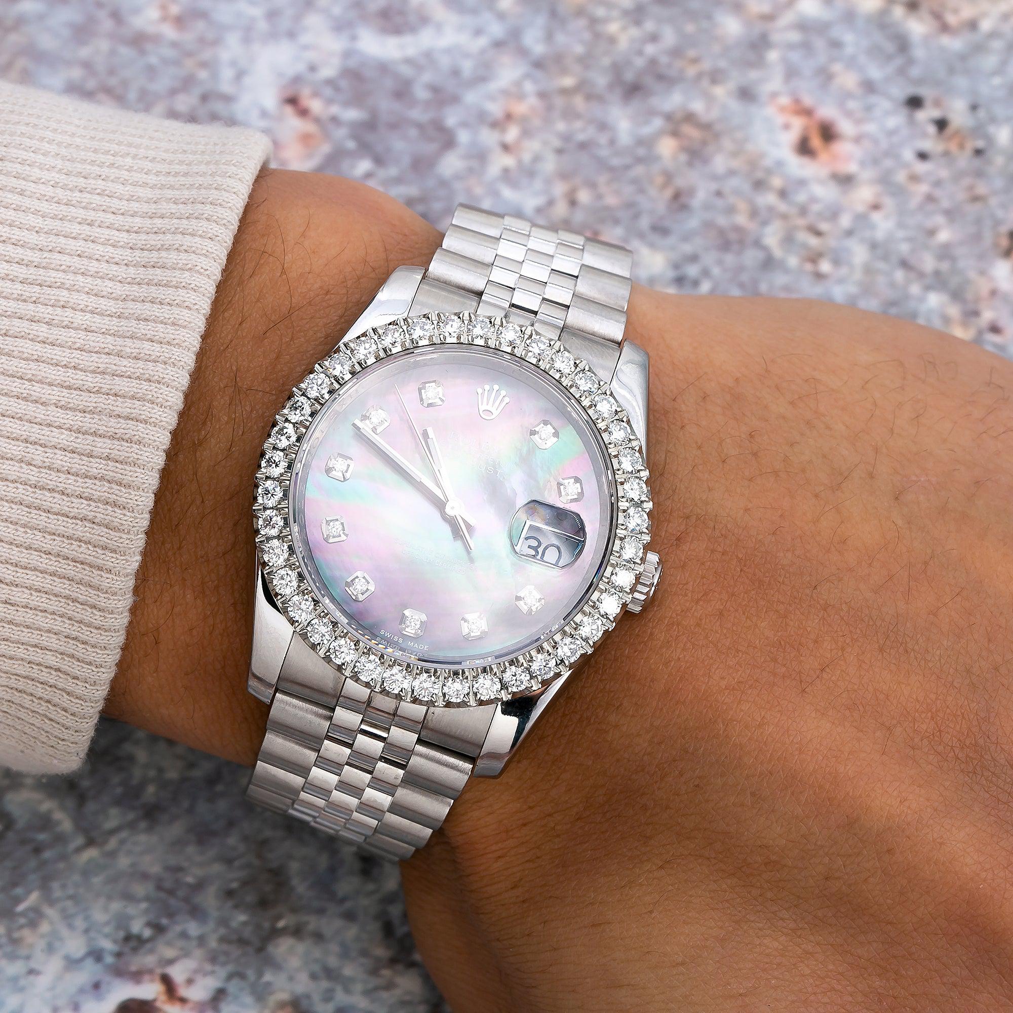 Rolex Datejust 116234 36MM Purple and Green Diamond Dial With 3.75 CT Diamonds