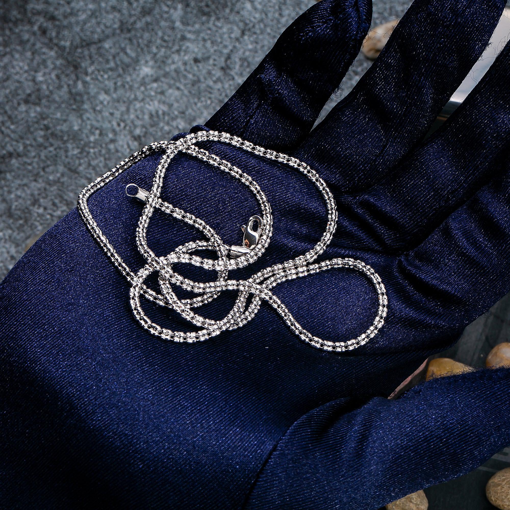 10K White Gold 2.28mm Ice Chain Available In Sizes 18"-26"