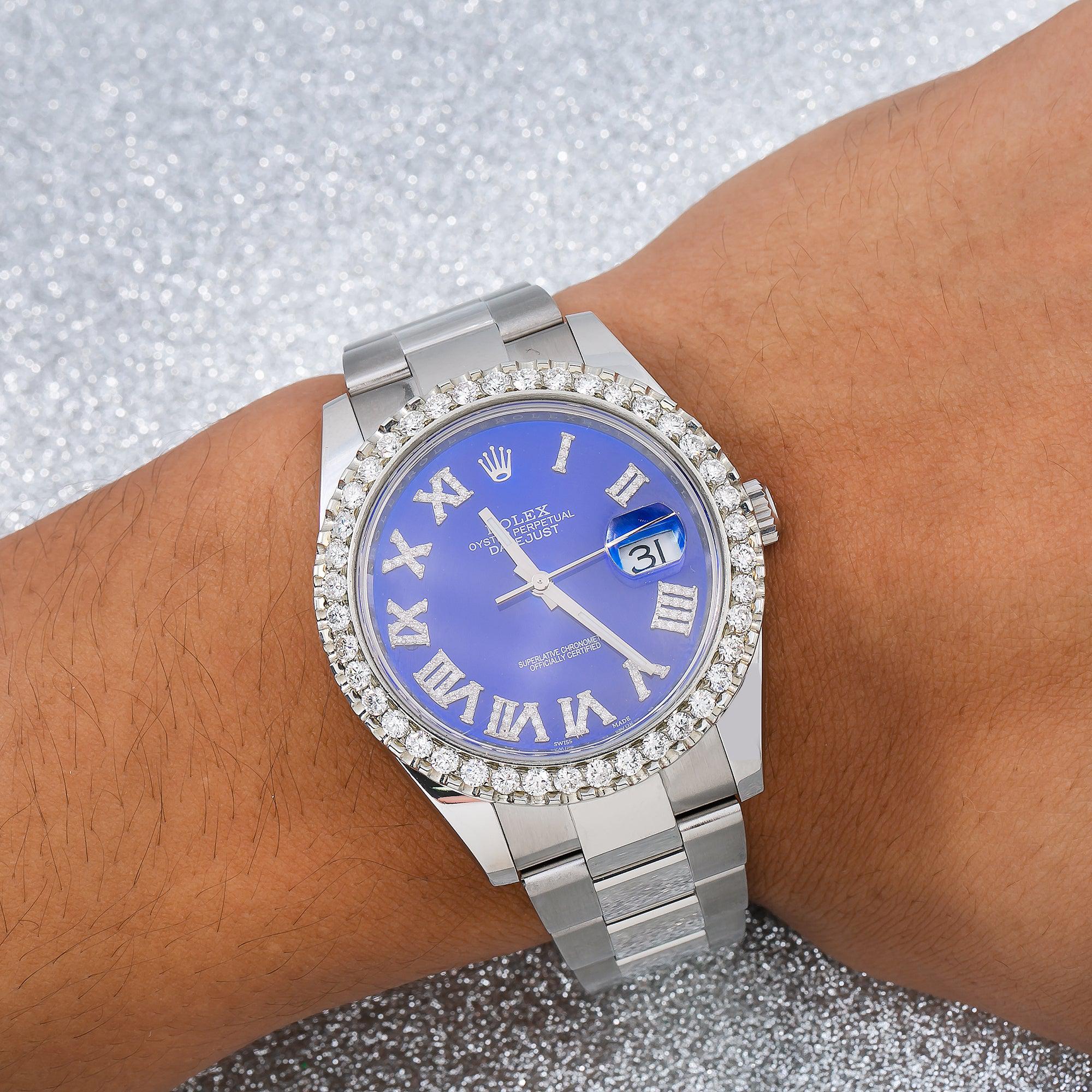 Rolex Datejust II 116300 41MM Blue Diamond Dial With 3.25 CT Diamonds