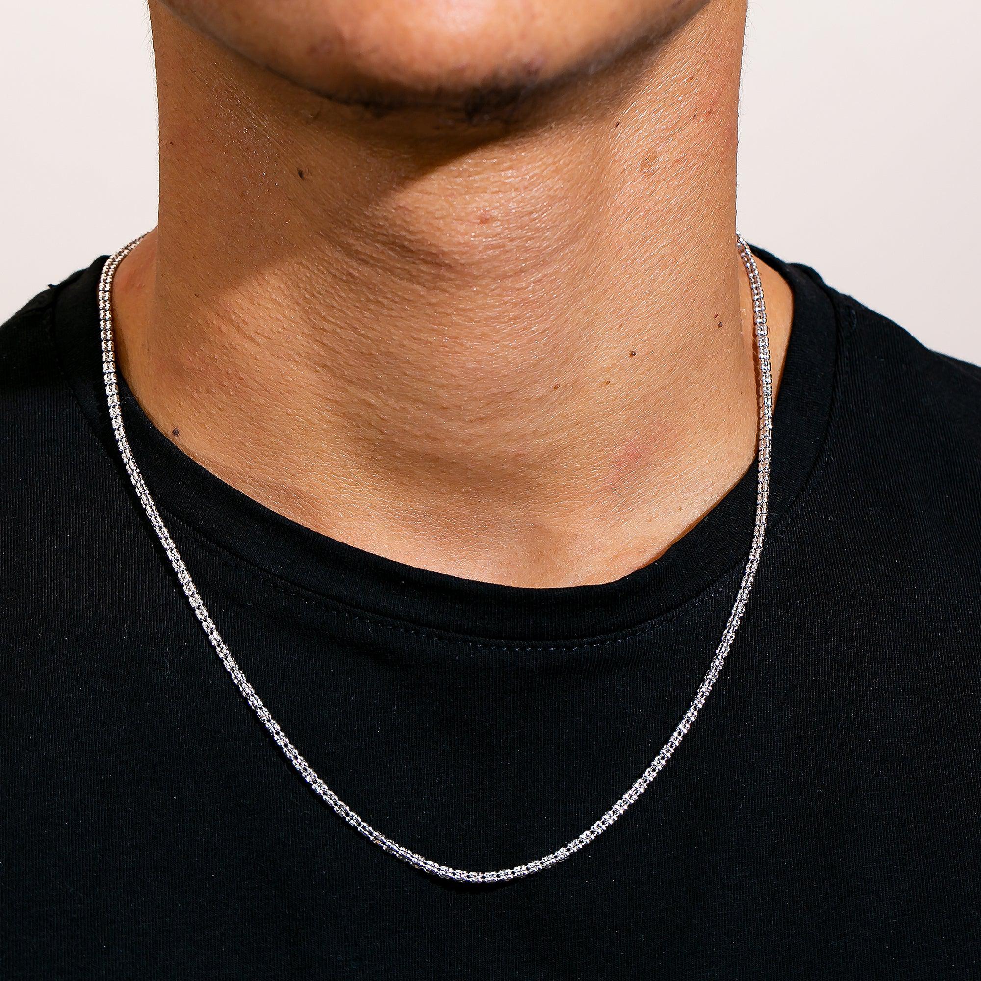 10K White Gold Ice Chain 2.33mm Available In Sizes 18"-26"