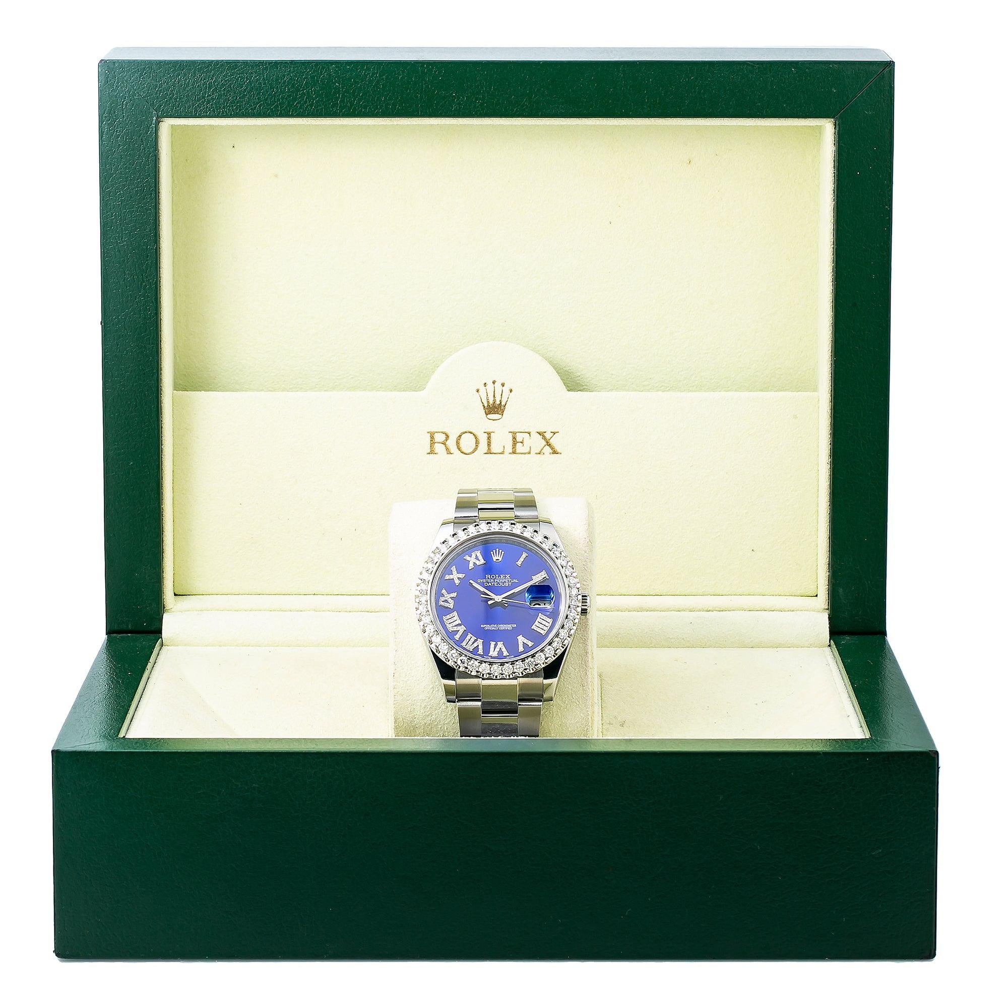 Rolex Datejust II 116300 41MM Blue Diamond Dial With 3.25 CT Diamonds