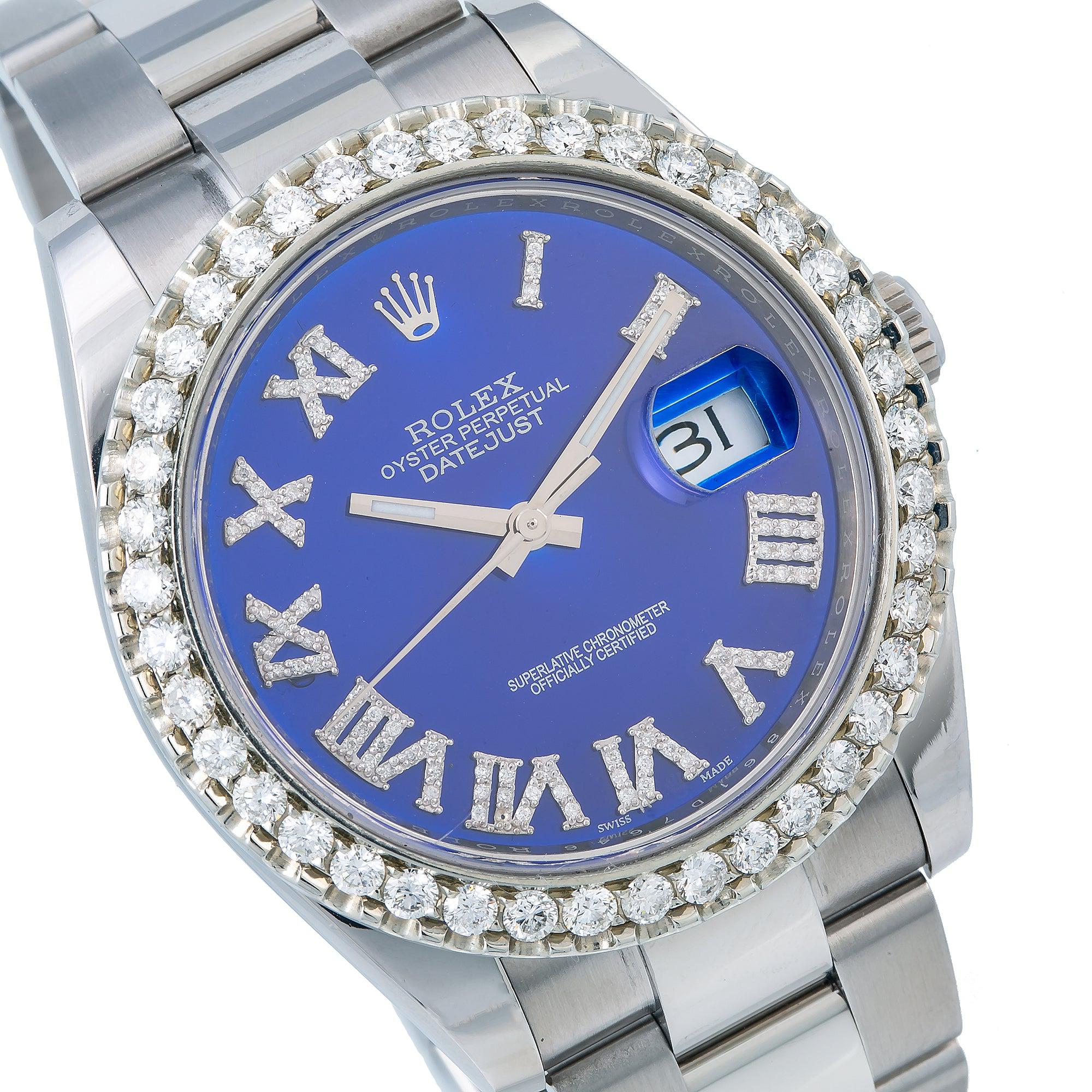 Rolex Datejust II 116300 41MM Blue Diamond Dial With 3.25 CT Diamonds