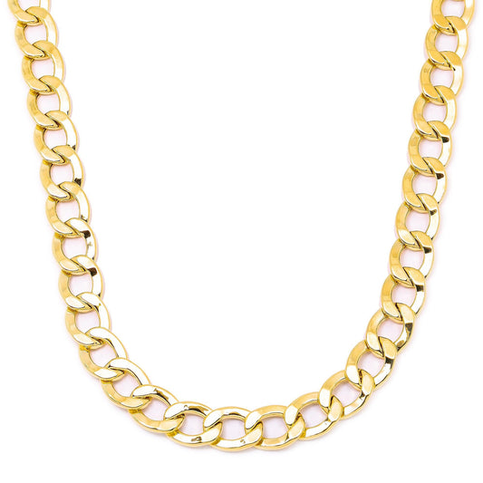 10K Yellow Gold 9mm Hollow Cuban Link Chain Available In Sizes 18"-26"