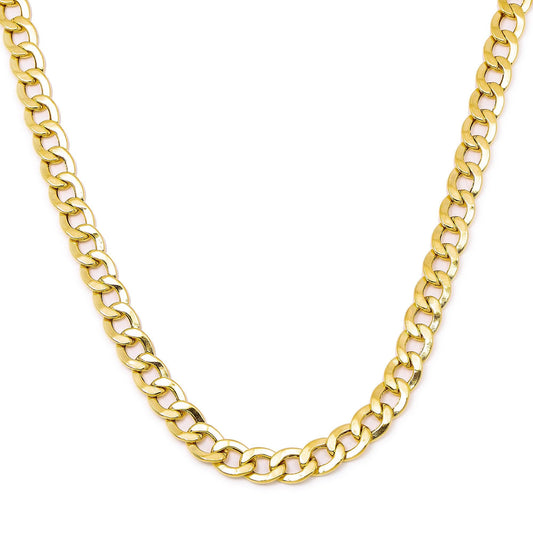10K Yellow Gold 5mm Hollow Cuban Link Chain Available In Sizes 18"-26"
