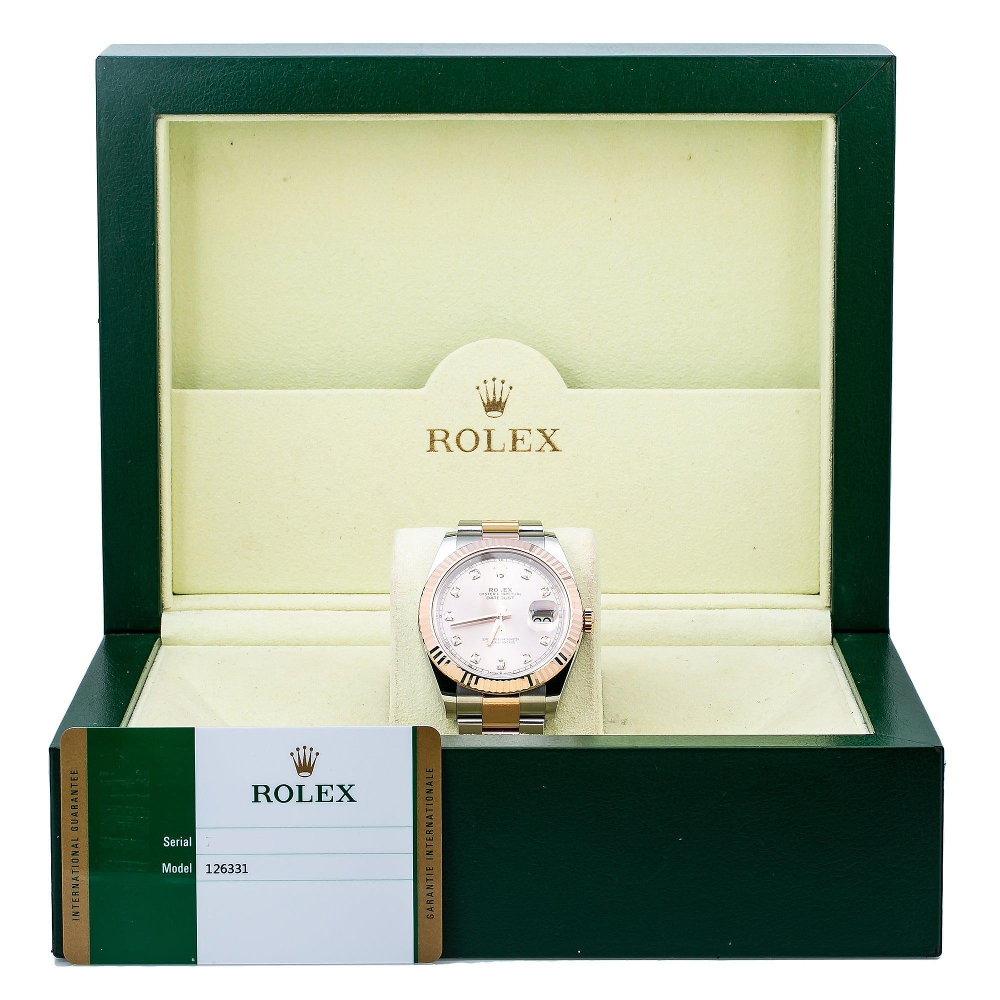 Rolex Datejust 41 126331 41MM Pink Diamond Dial With Two Tone Jubilee Bracelet