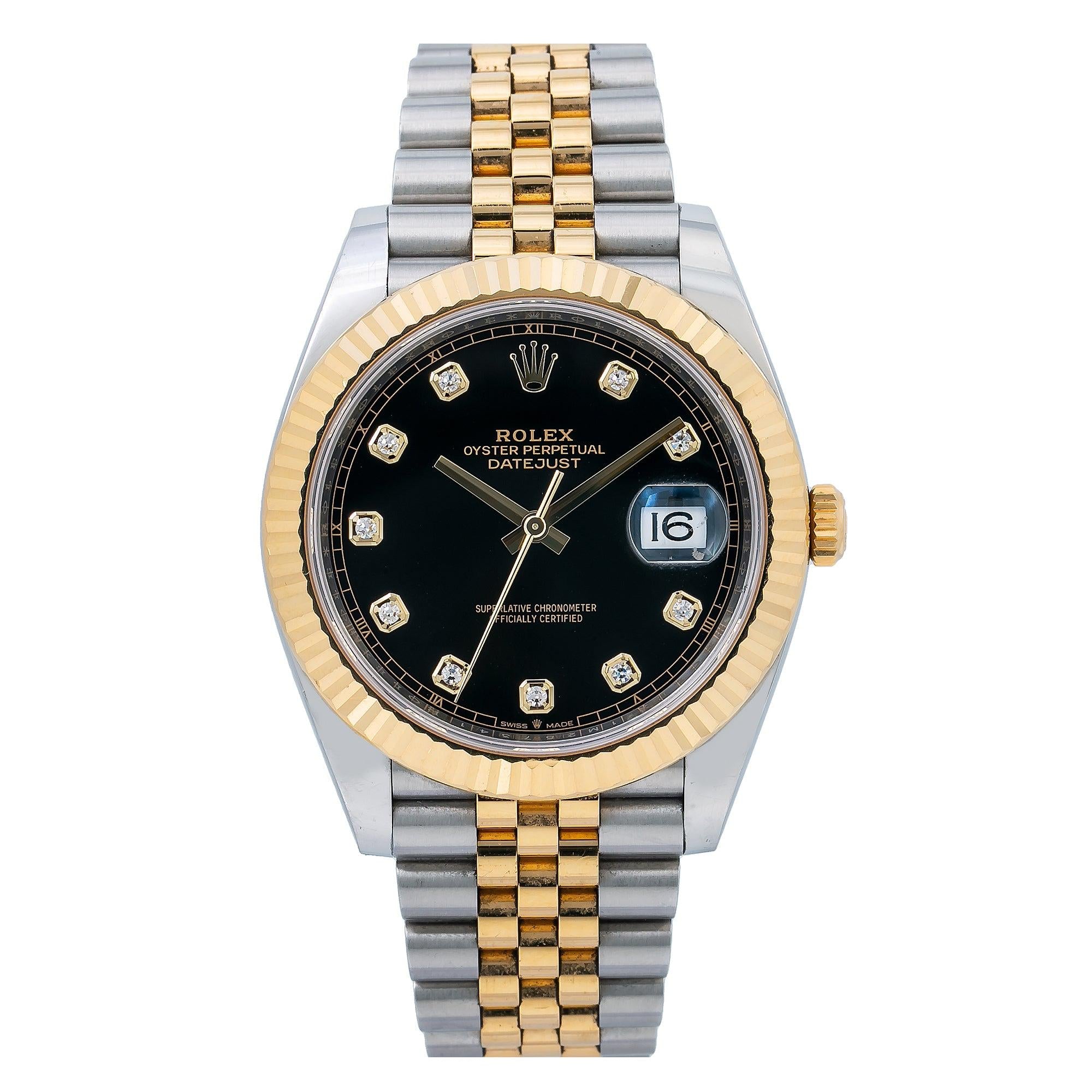 Rolex Datejust 126333 41MM Black Diamond Dial With Two Tone Jubilee Bracelet