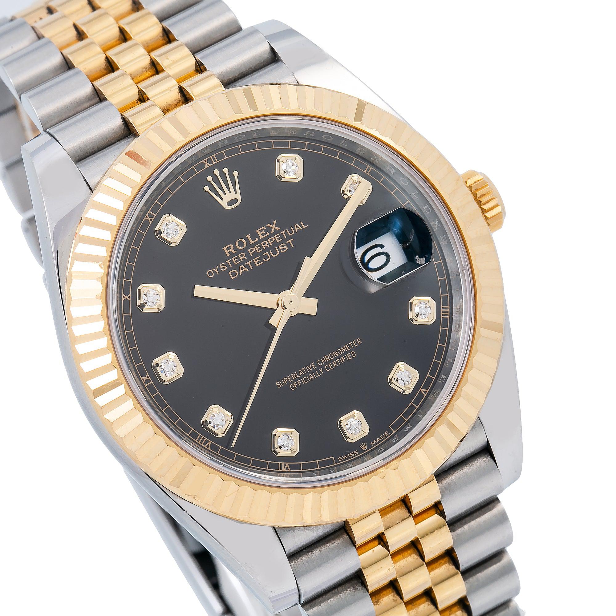 Rolex Datejust 126333 41MM Black Diamond Dial With Two Tone Jubilee Bracelet