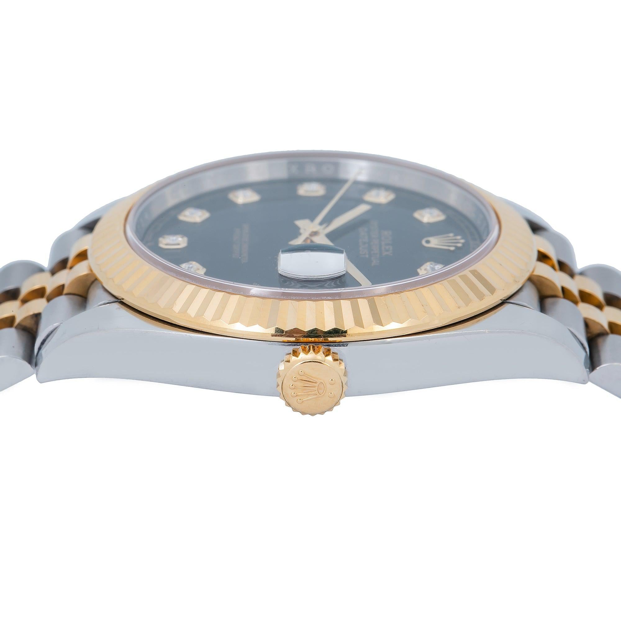 Rolex Datejust 126333 41MM Black Diamond Dial With Two Tone Jubilee Bracelet