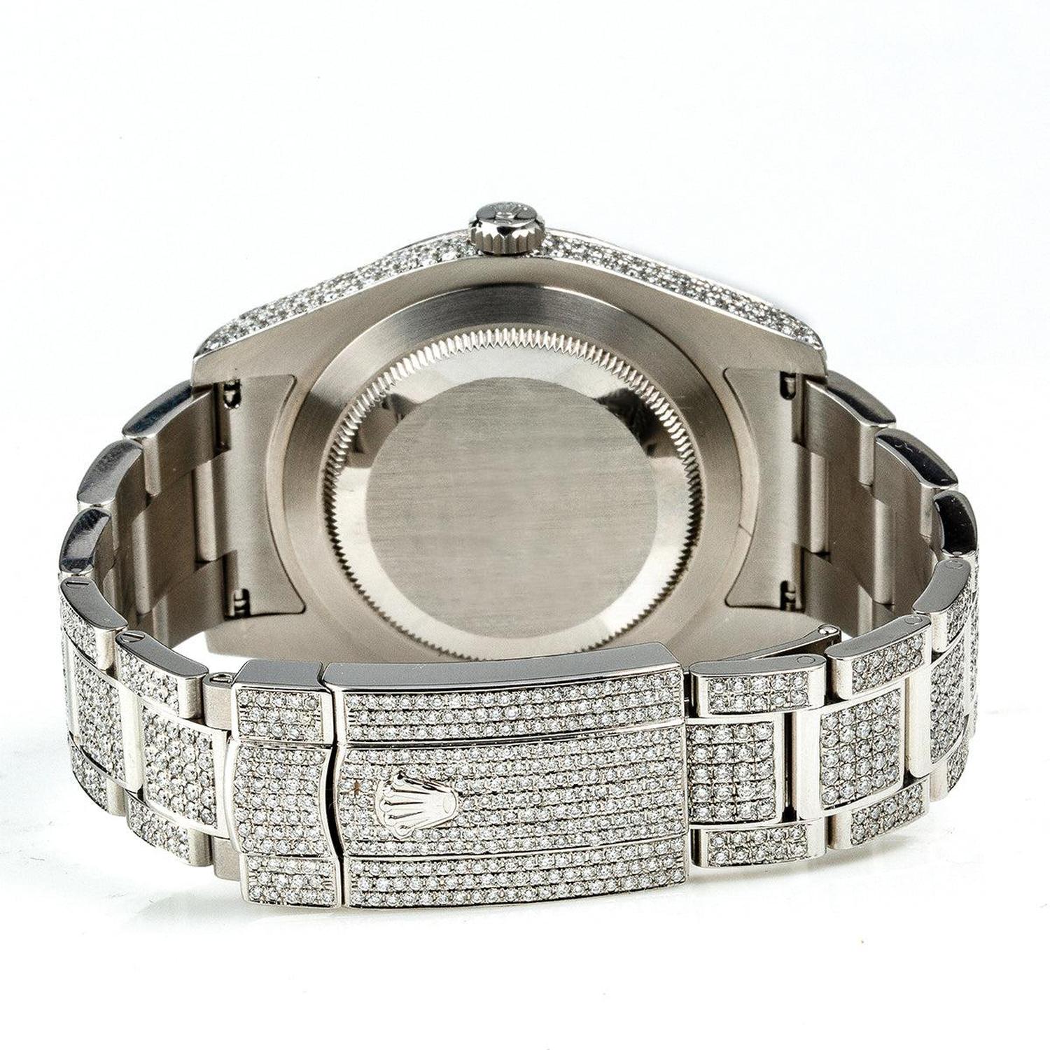Rolex Datejust 41MM 116300 Diamond Paved Eastern Arabic Dial Diamond Bezel Full Diamond Oyster Bracelet 13ct
